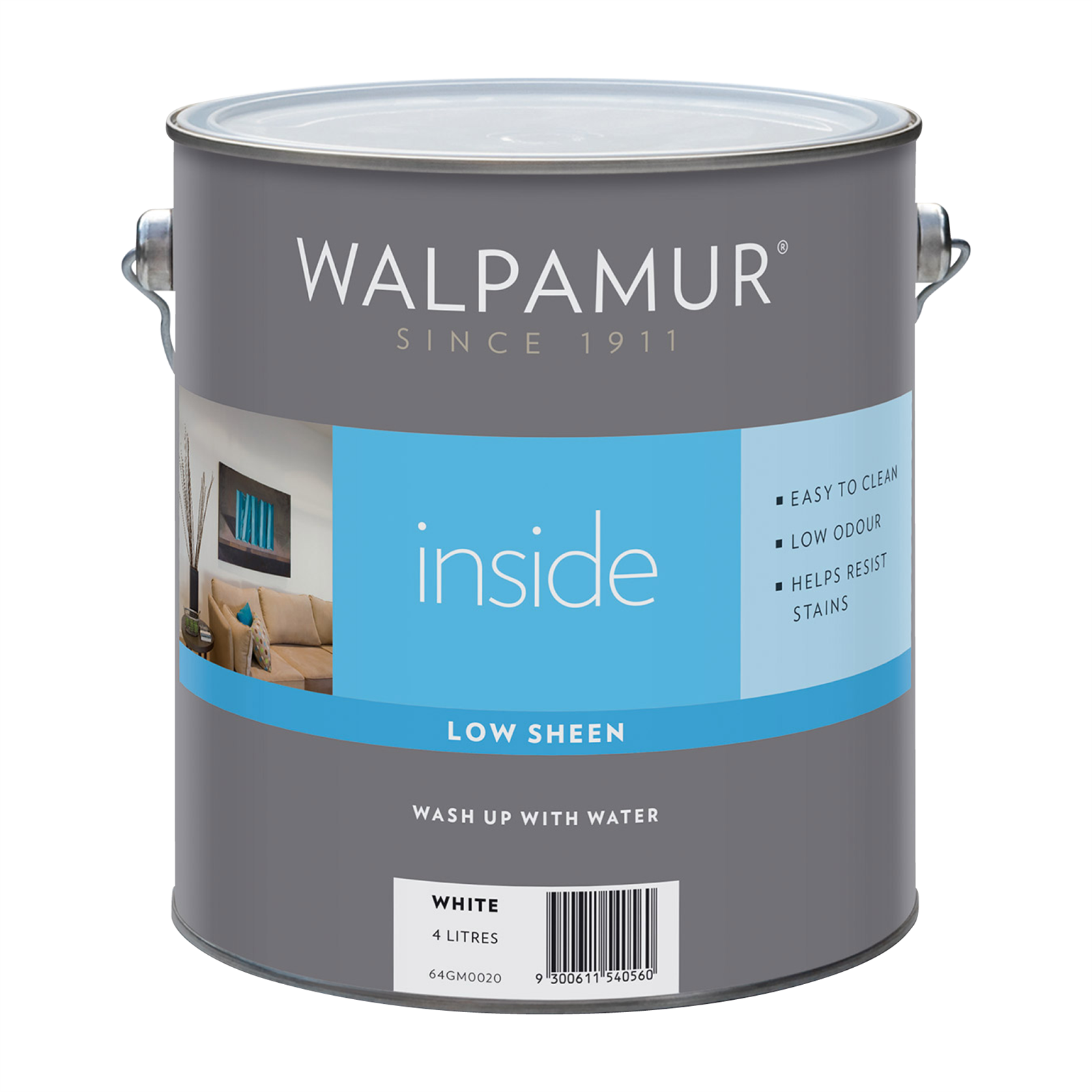 Walpamur Inside 4L White Low Sheen Interior Paint Bunnings Australia