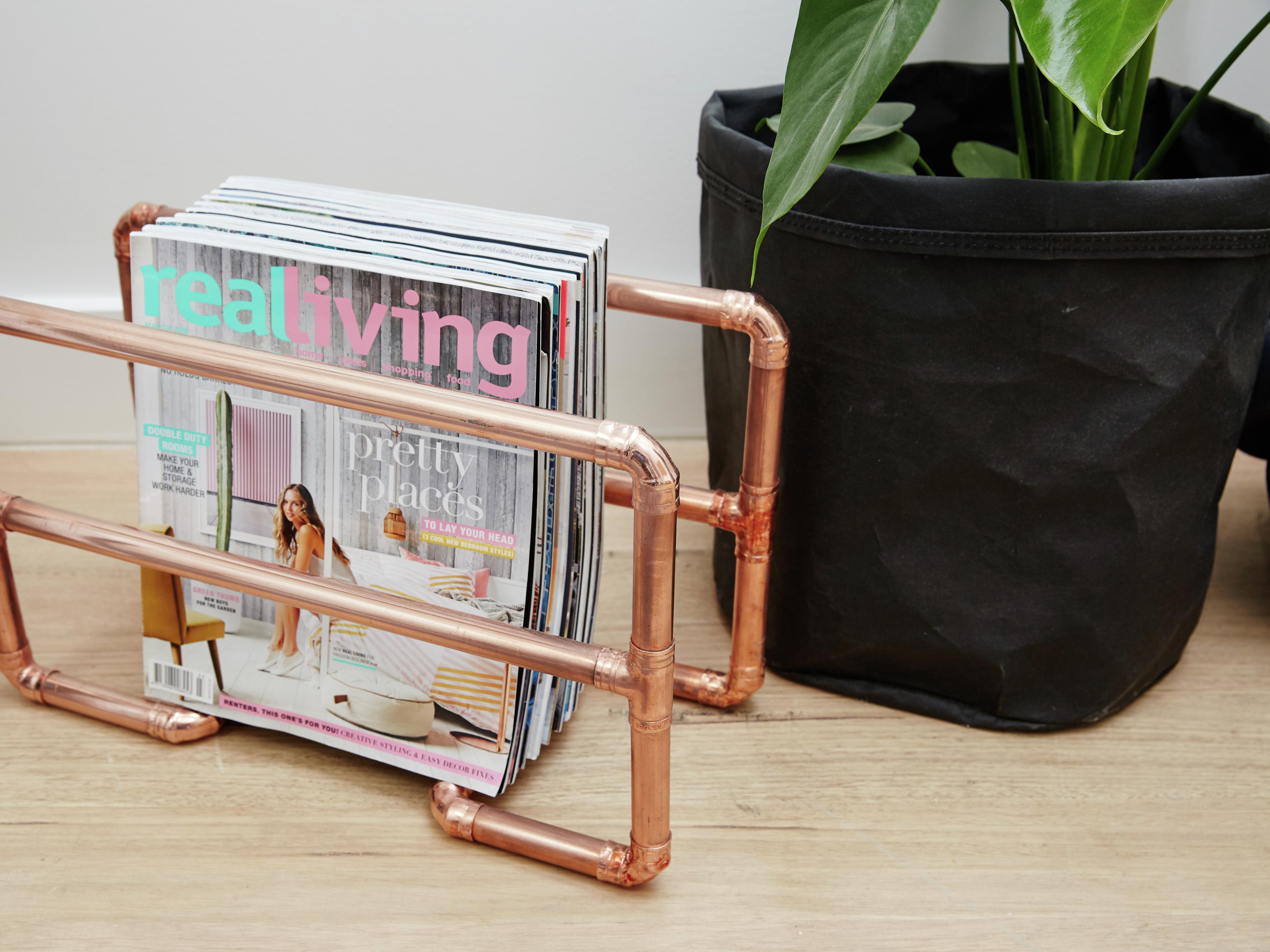 Chic DIY Copper Magazine Holder: How to Make this Surprisingly