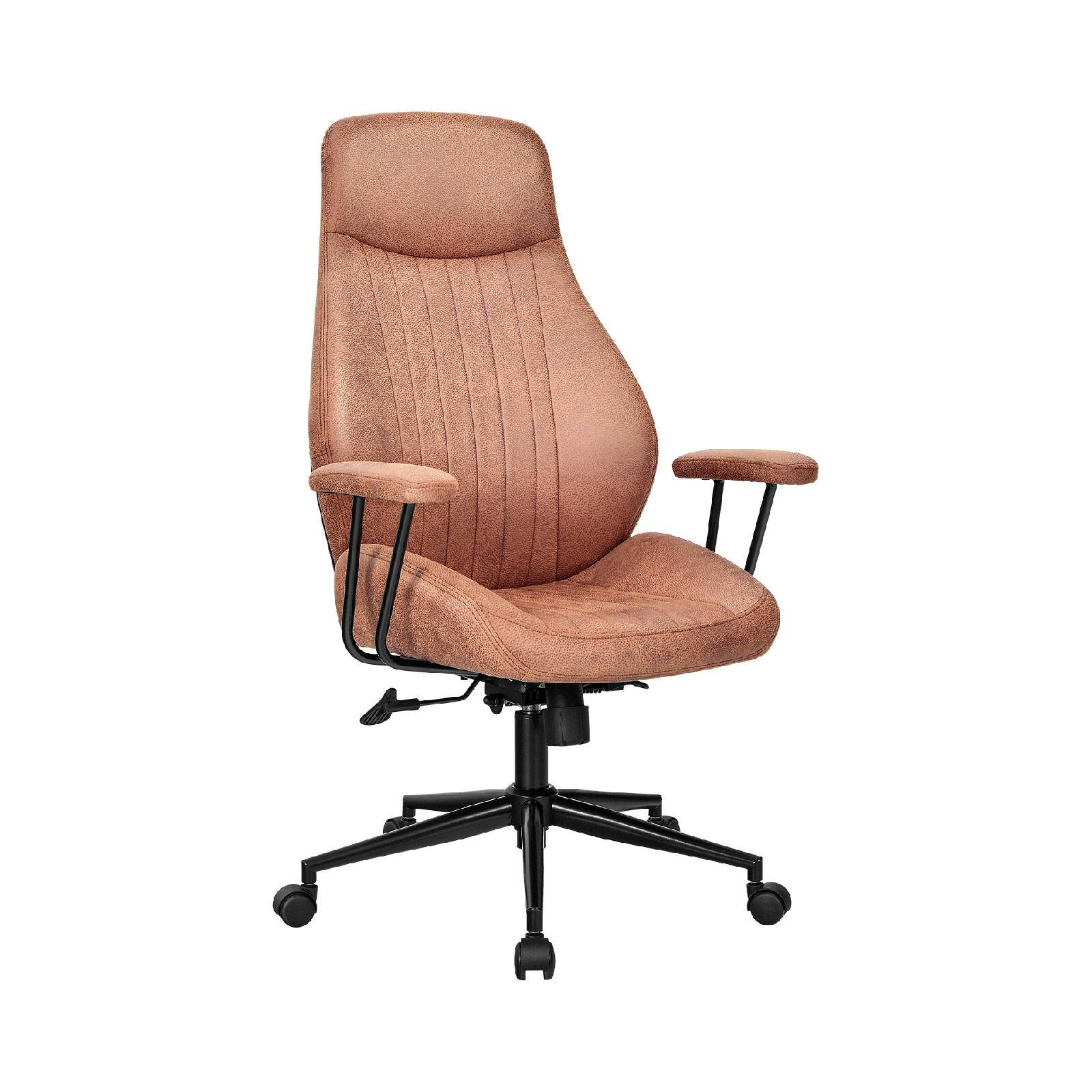 Costway Executive Office Chair Leather Adjustable Backrest Bunnings