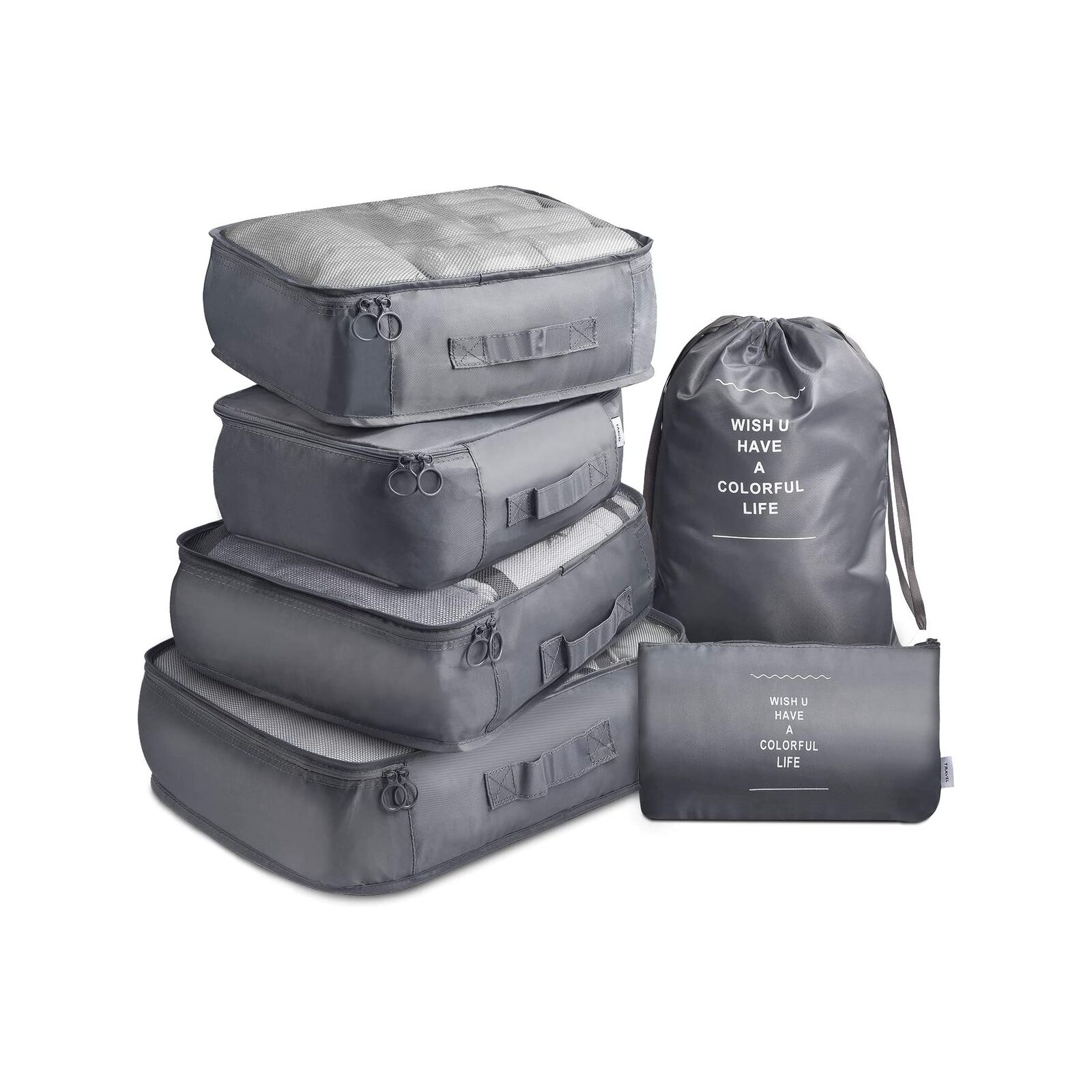6 pcs Waterproof Compression Packing Cubes Luggage Organizer Bunnings Australia