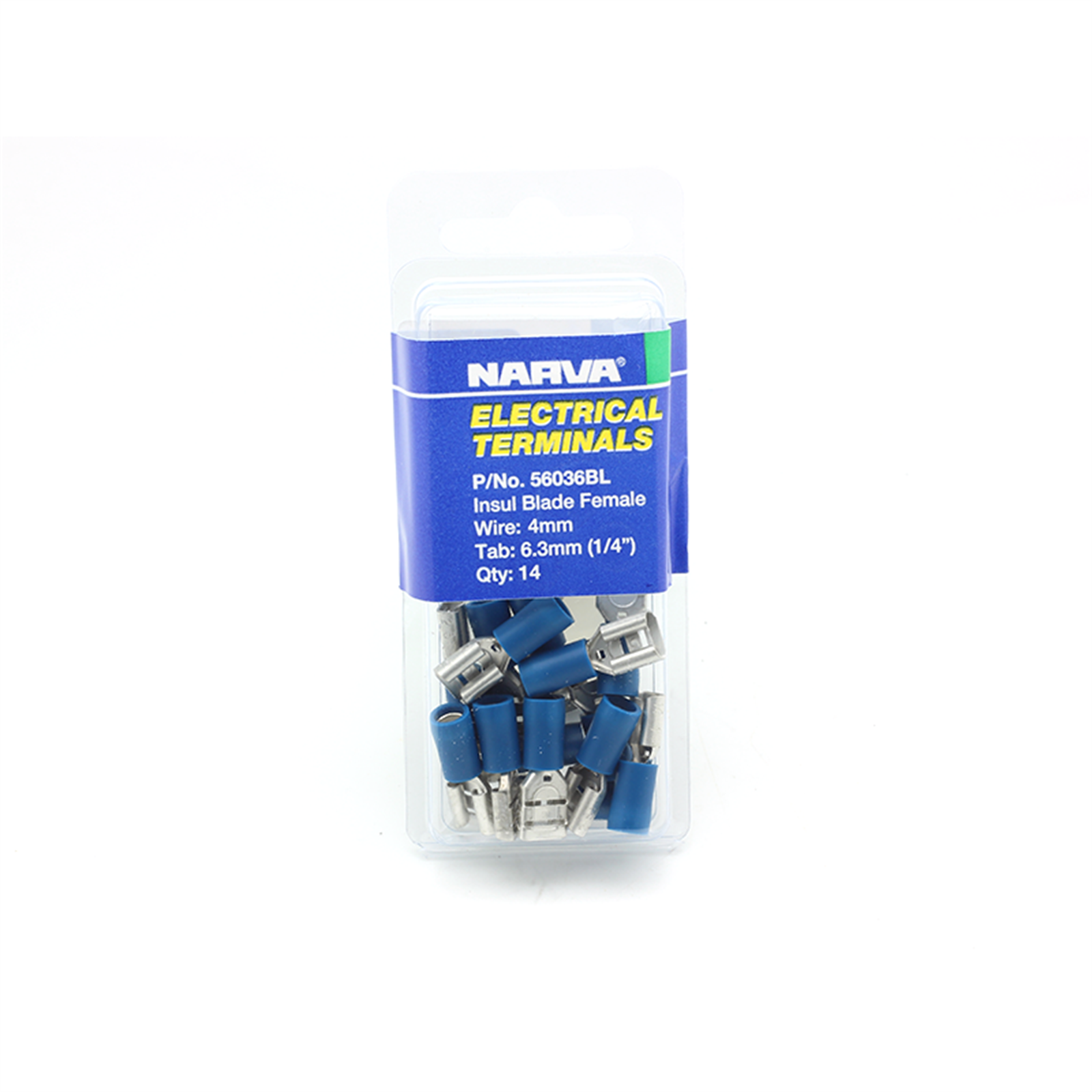 Narva 4mm Blue Electrical Terminal Female Blade Connector 14 Pack