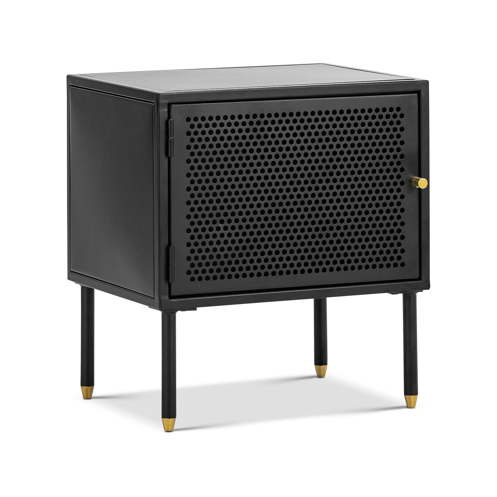 Mesh 1 Door Black Steel Side Table Storage Bunnings Australia