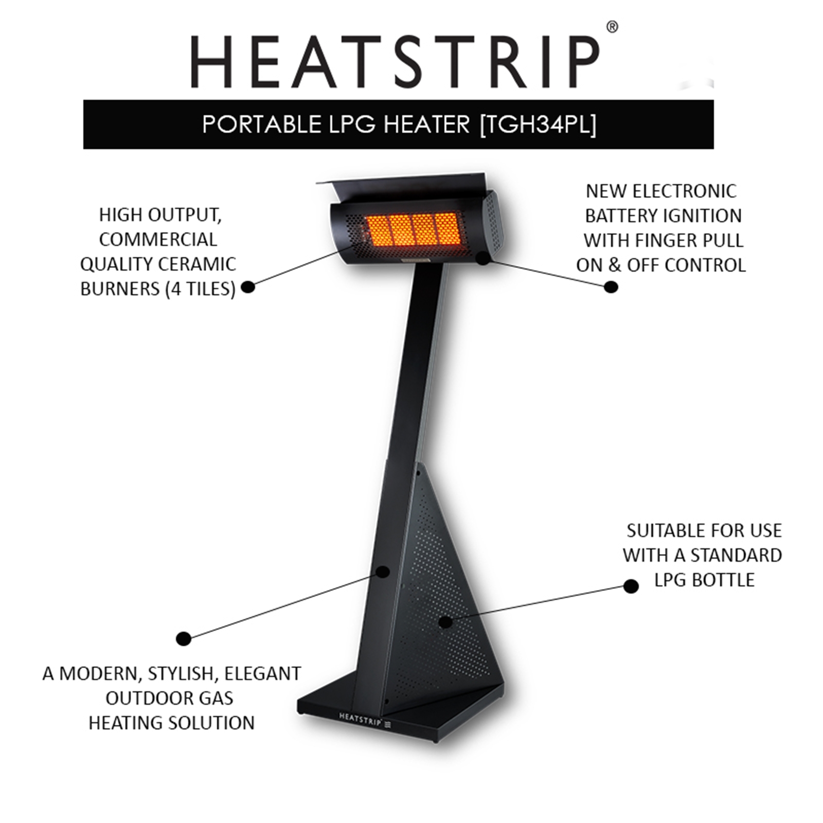 Heatstrip Portable LPG Outdoor Heater - Bunnings Australia