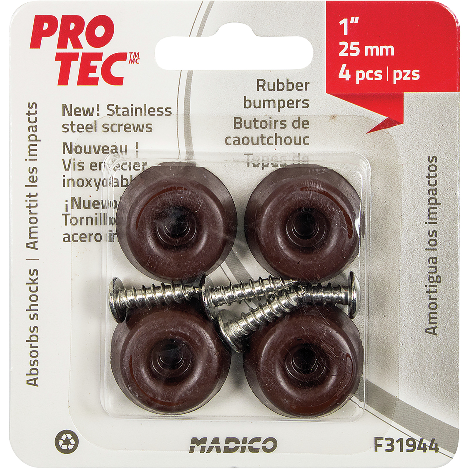 Madico 25mm Beige Protec Floor Protection Rubber Bumpers - Bunnings ...