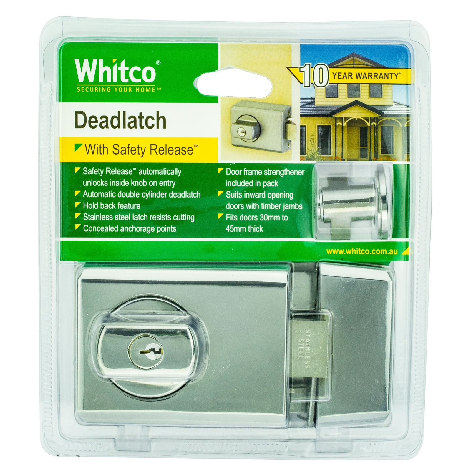 Whitco Bright Chrome Double Cylinder Deadlatch Bunnings Australia