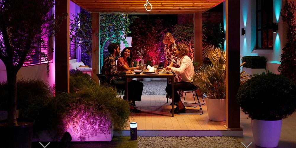Philips Hue White and colour ambiance Outdoor table gathering