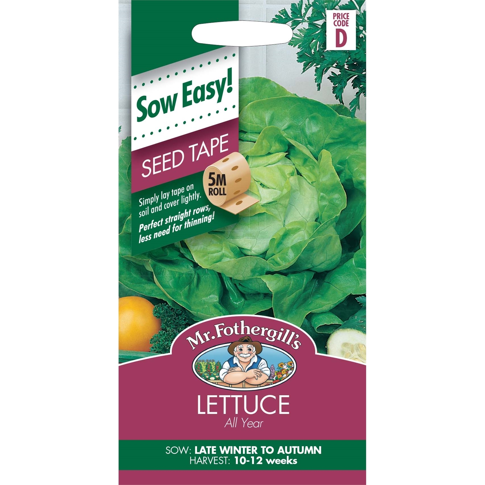 Mr Fothergill's All Year Lettuce Seed Tape Bunnings Australia