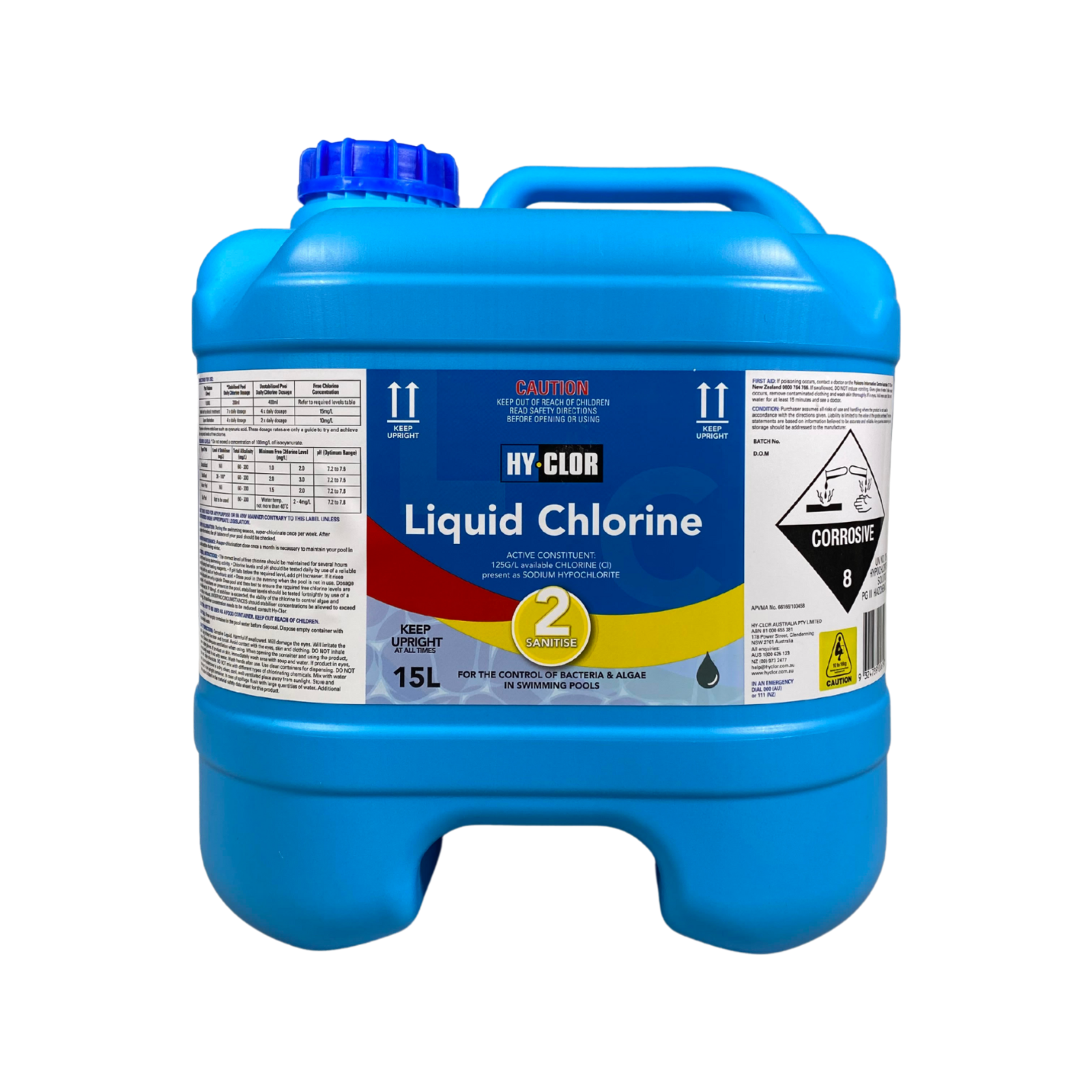 Hy-Clor 15L Liquid Chlorine Exchange - Bunnings Australia