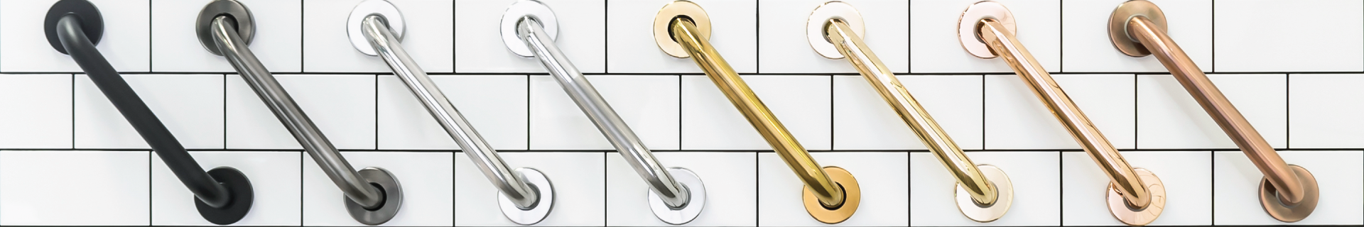 Hand rail on a tile wall