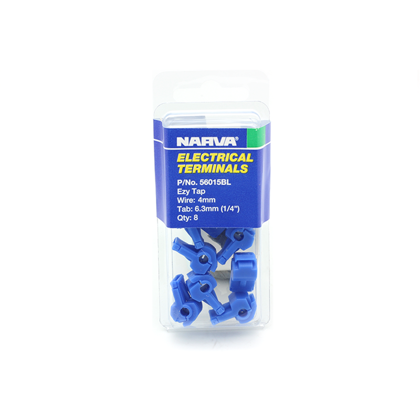 Narva 34mm Blue Electrical Terminal Ezy Tap Connector 8 Pack