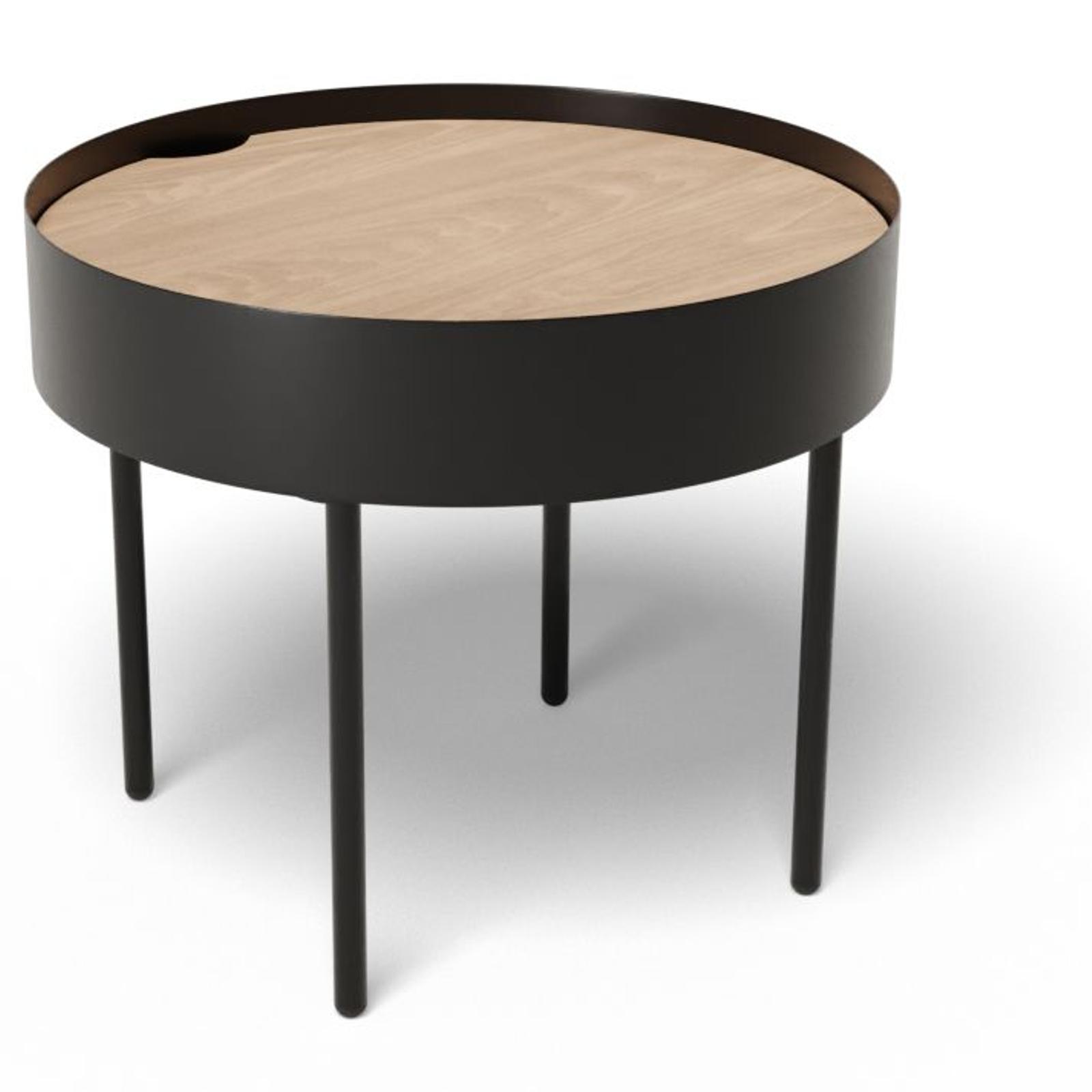 Tao Round Side Table Natural Ash Tabletop Black Base Bunnings Australia