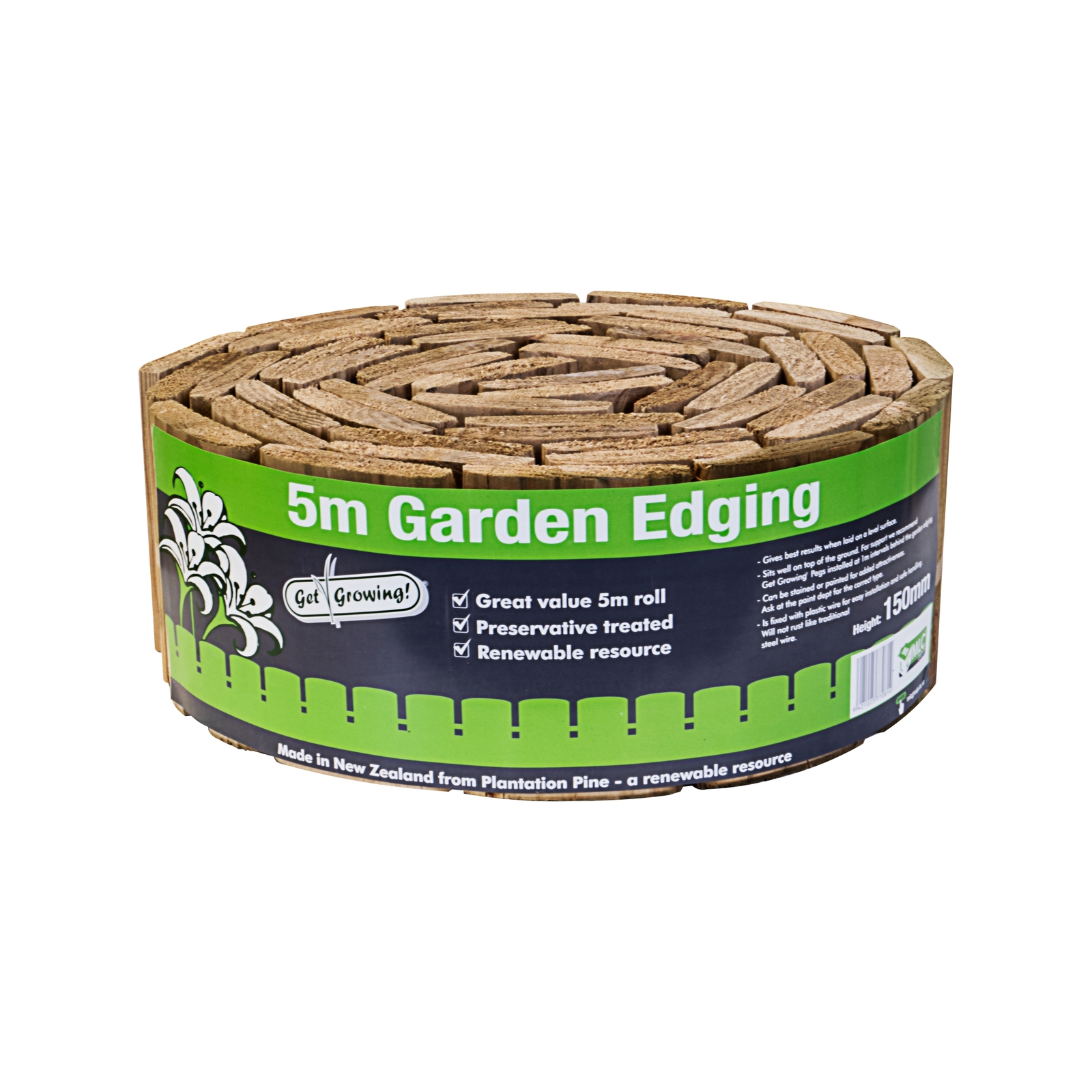 Genia Outdoor 90 x 19 x 5m 150mm Wired Treated Garden Edging Bunnings