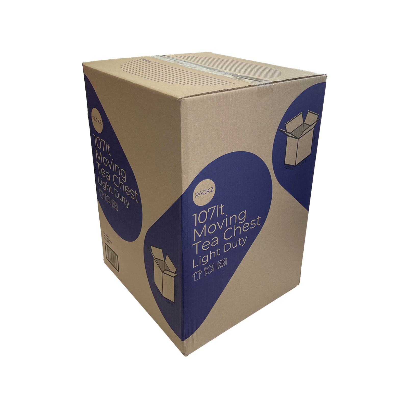 Packz 450 x 610 x 420mm 107L Light Duty Tea Chest Moving Carton