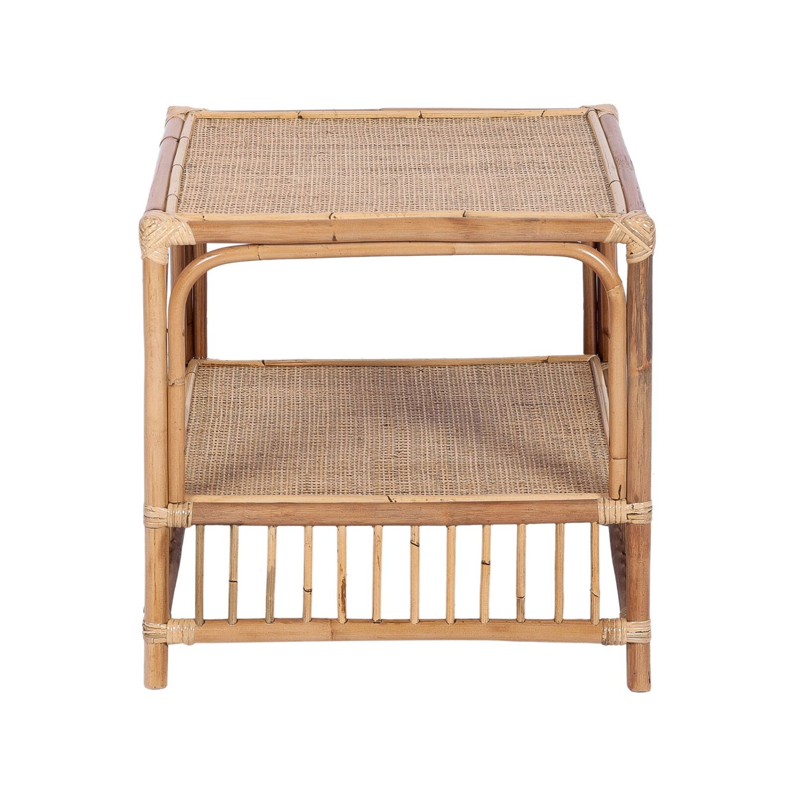 Earthy 51cm Rattan Cane Side Sofa End Lamp Table Natural Bunnings