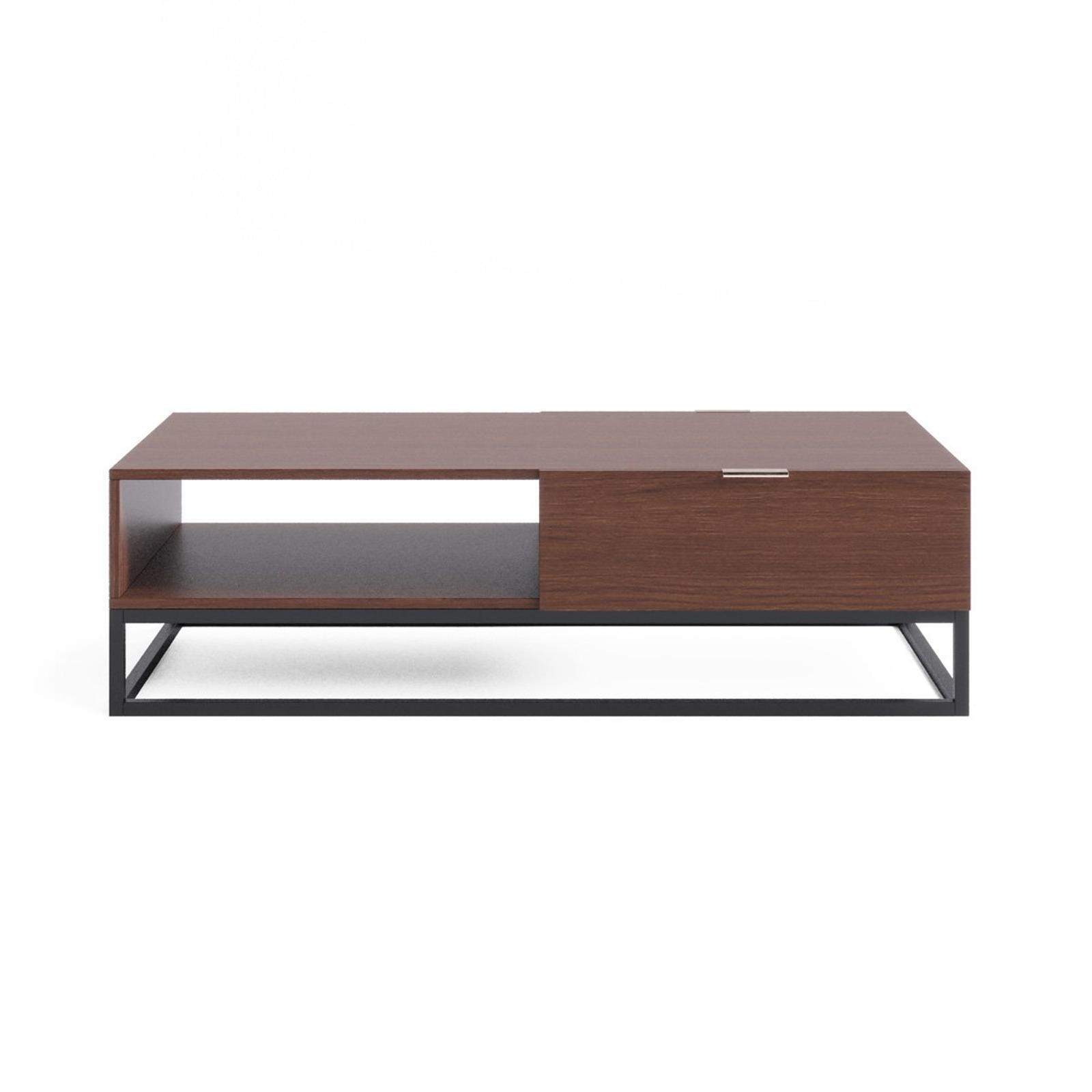 Walnut Coffee Table with Metal Base - Bunnings Australia