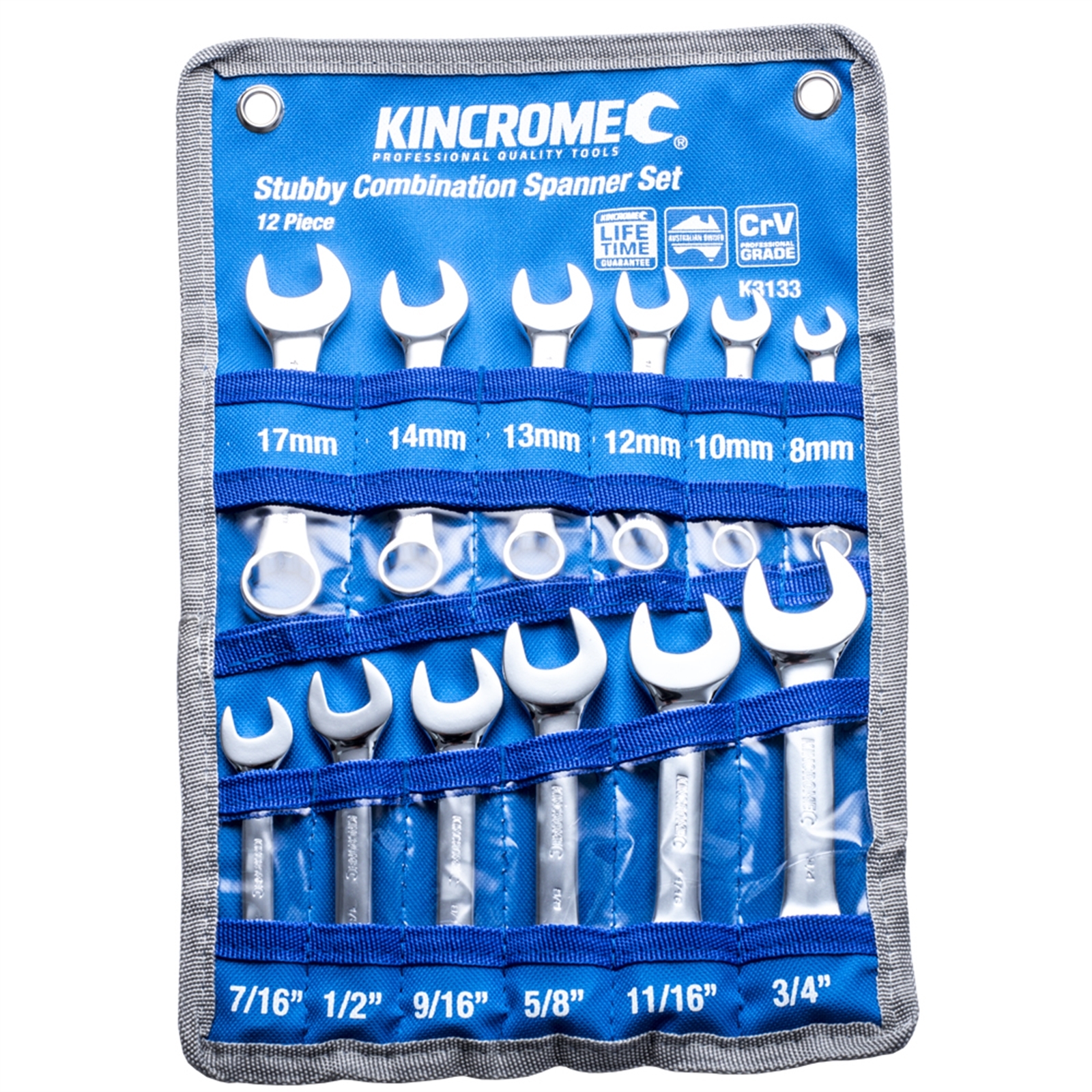 Kincrome 12 Piece Stubby Combination Spanner Set Bunnings Australia