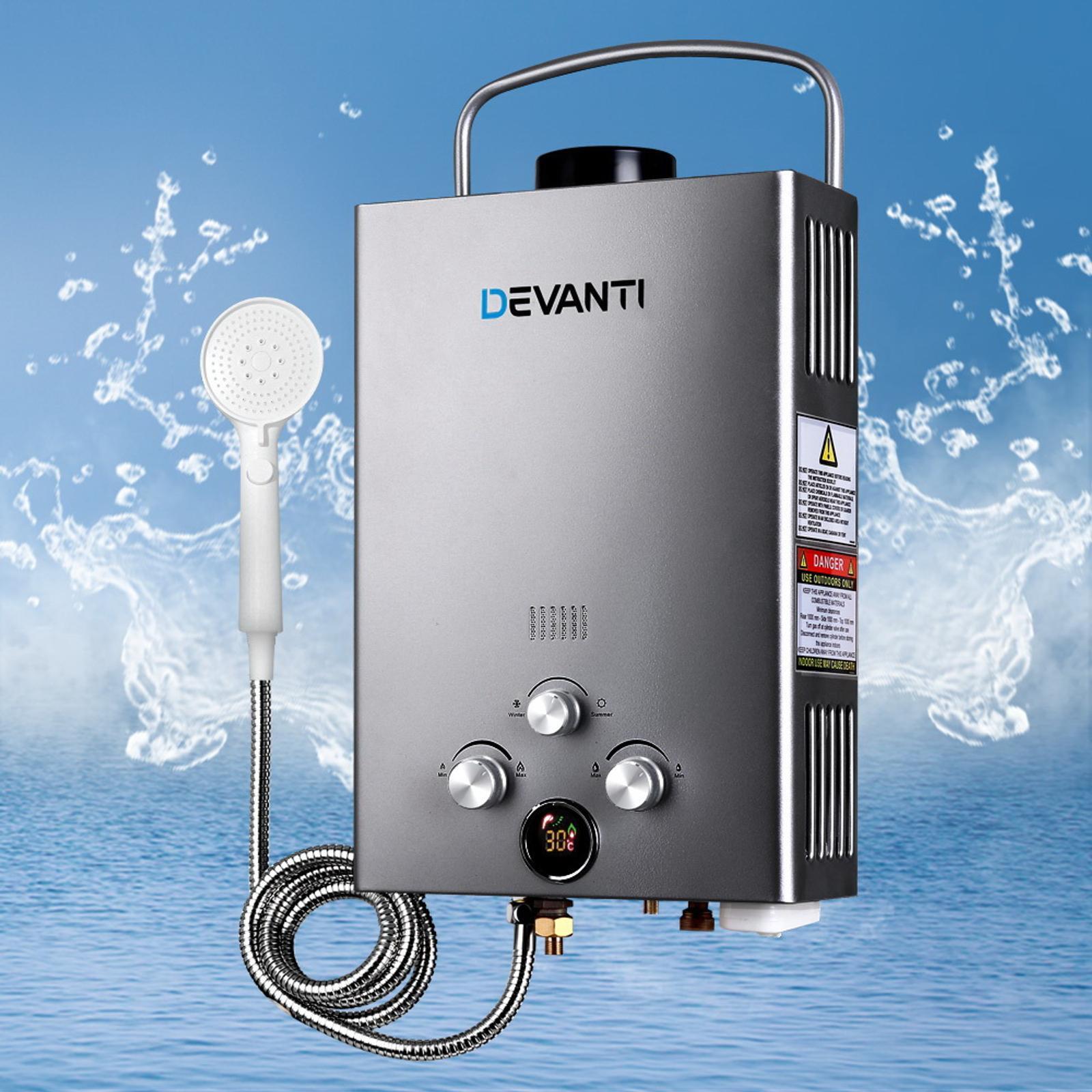 DEVANTi Outdoor Gas Hot Water Heater w/ Pump Grey - Bunnings Australia
