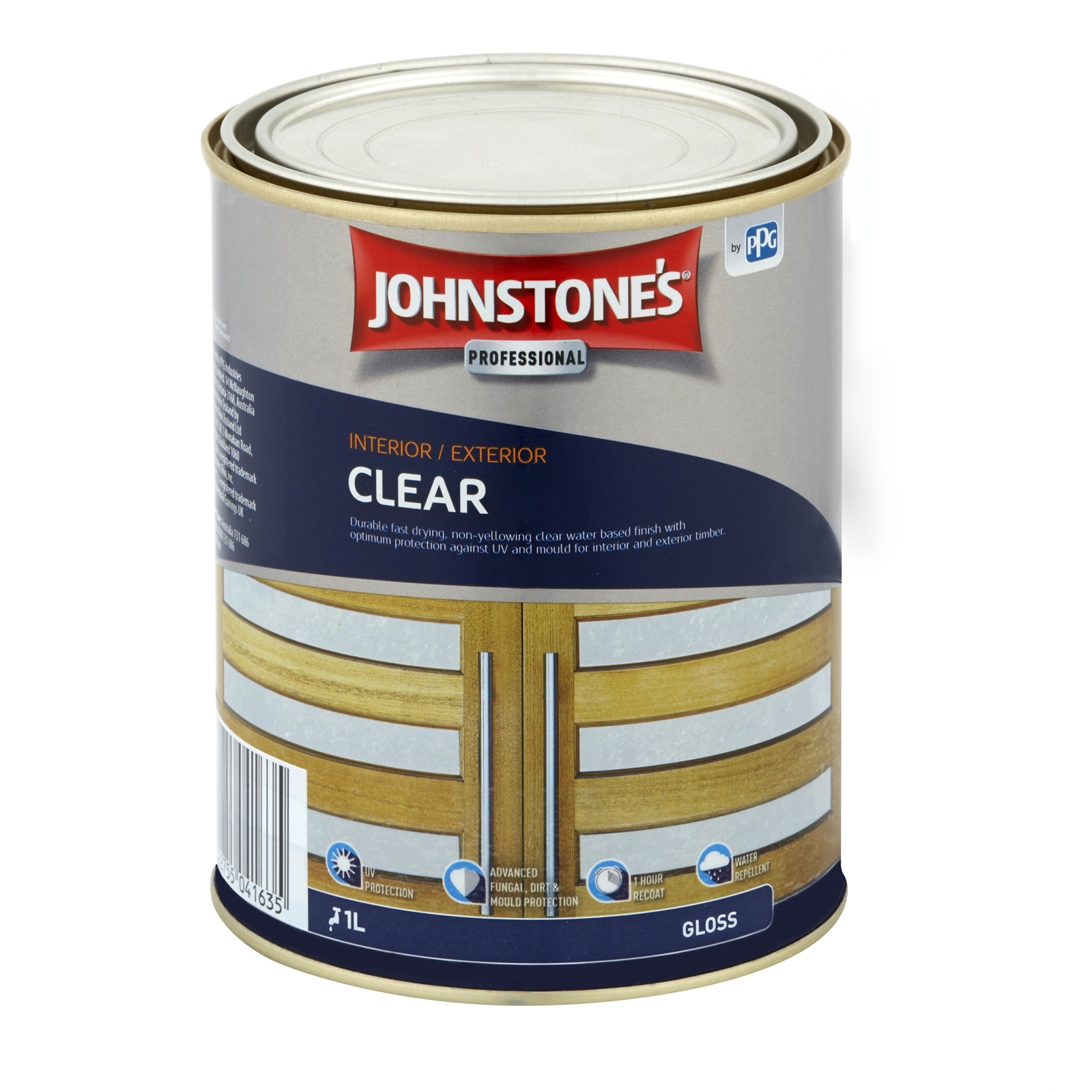 Johnstone's 1L Gloss Water Based Clear Interior / Exterior Varnish