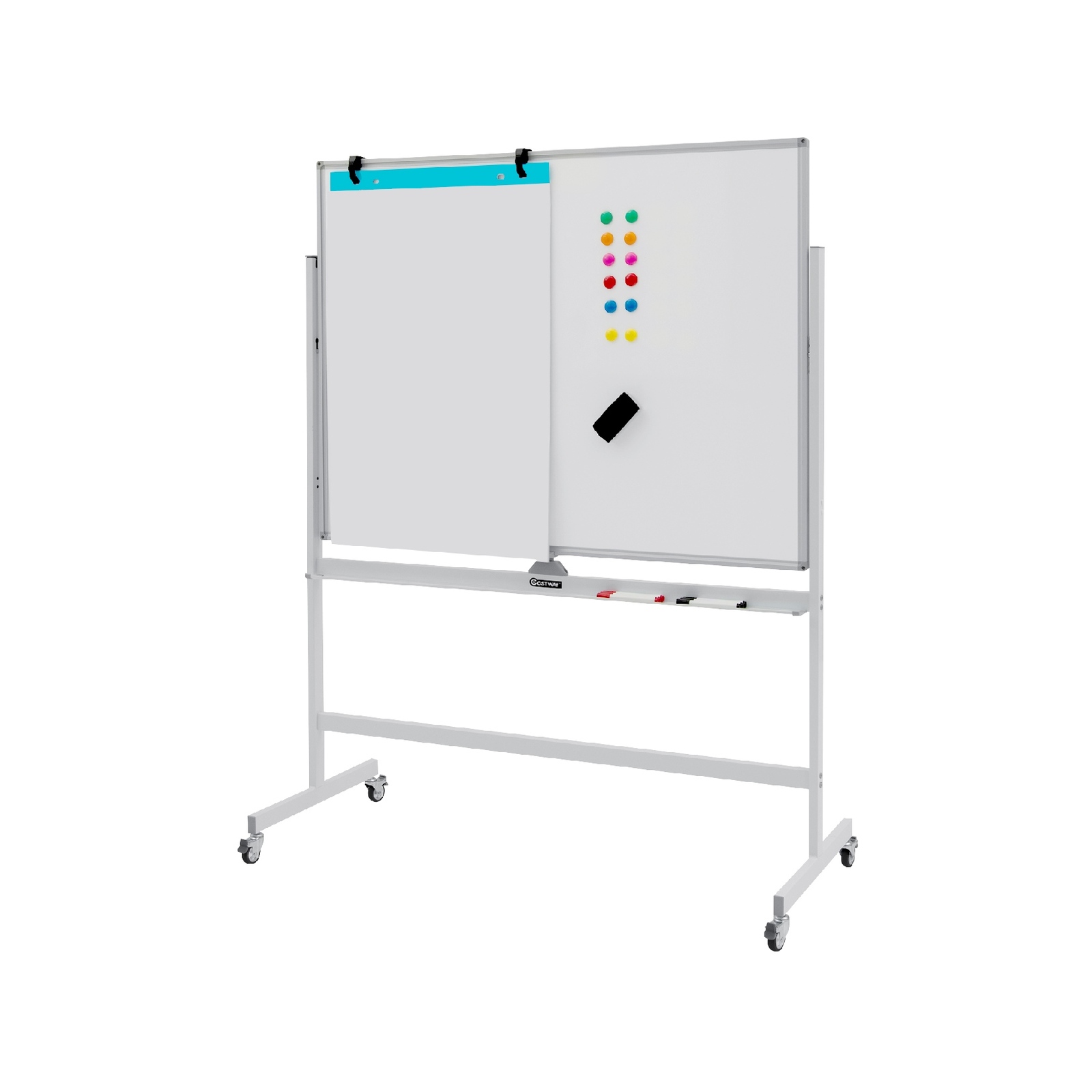 Costway Mobile Whiteboard 120x90cm Adjustable Bunnings Australia