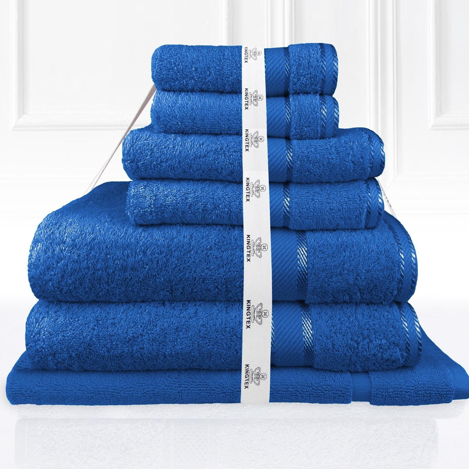 Luxury Kingtex 100 Cotton Towel Set 14pc Set Royal Blue Bunnings