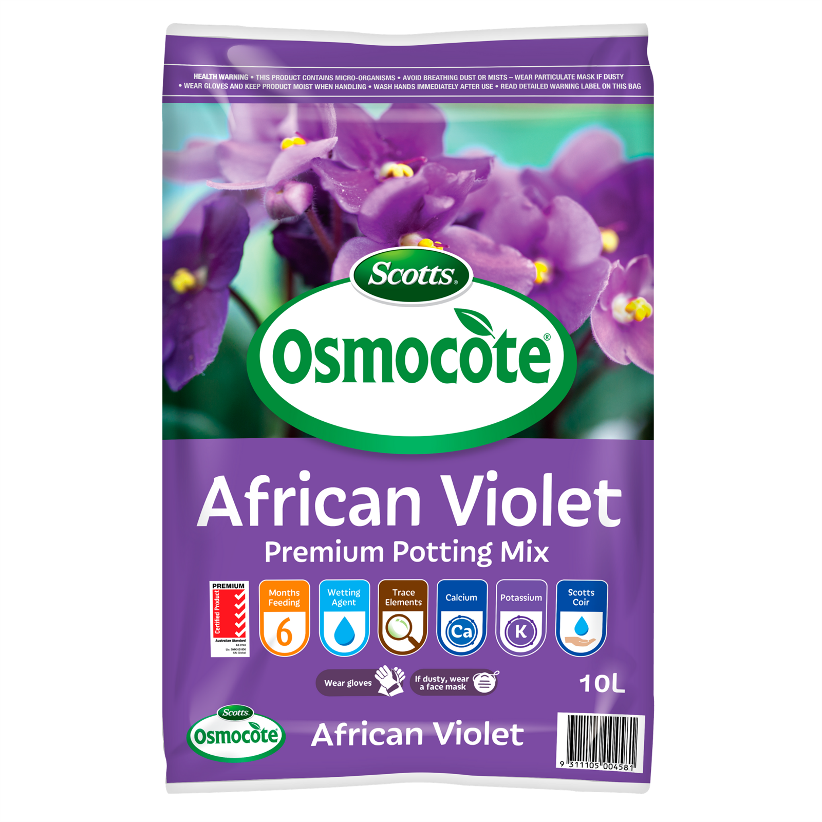 Scotts Osmocote 10l African Violet Premium Potting Mix Bunnings Australia 