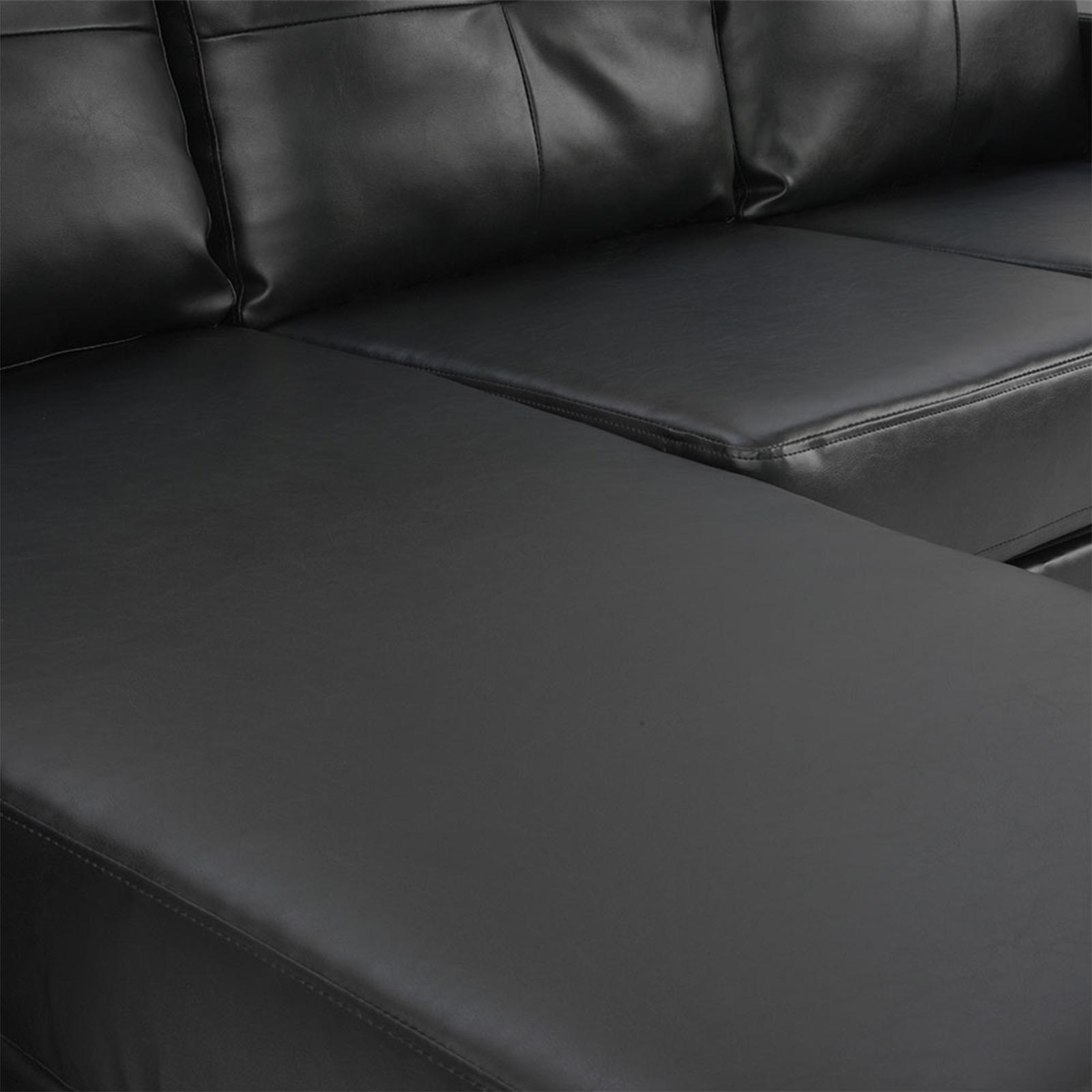 Sarantino Black Corner Sofa Couch With Chaise Lounge Bunnings Australia