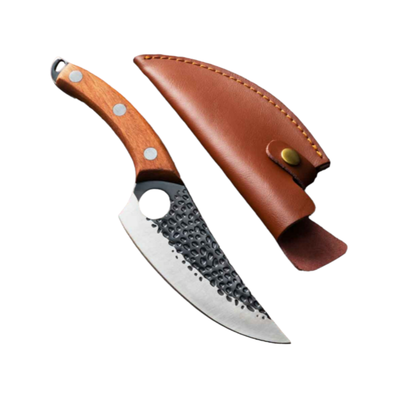 Kleva Versatile Stainless Steel Knife With Leather Sheath Bunnings