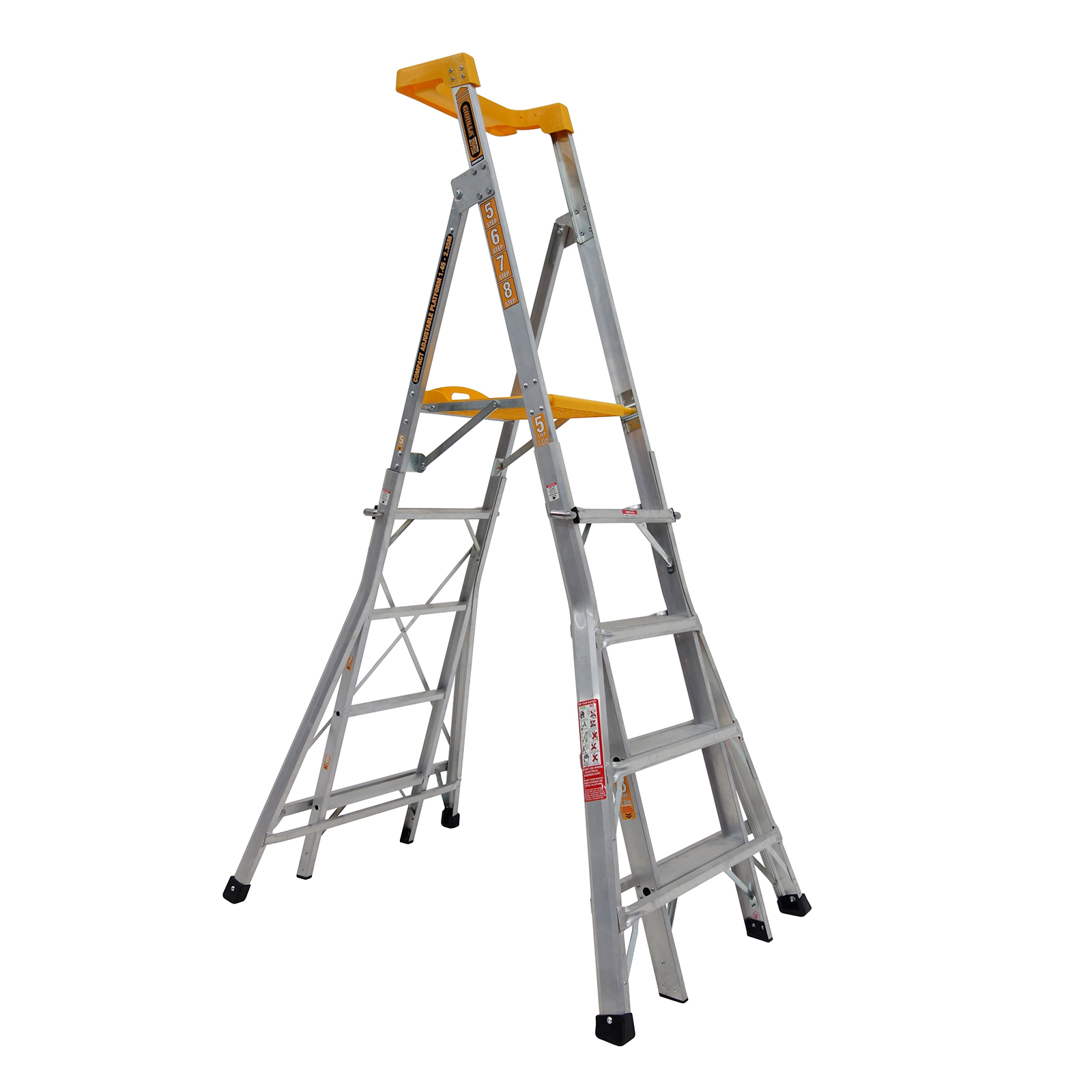 Gorilla 5678 Step Compact Adjustable Platform Ladder Bunnings
