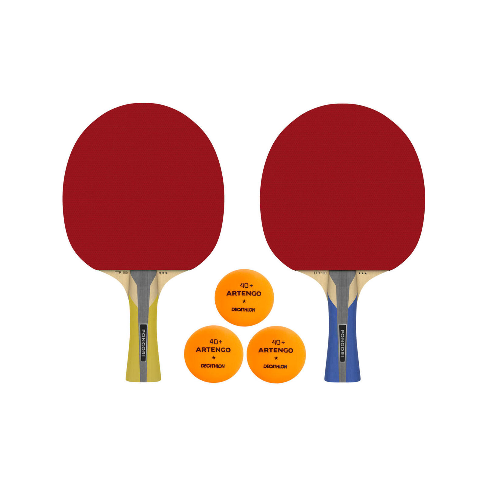 Set Of 2 Ttr 100 AllRound Table Tennis Bats 3* And Ttb 100 40+ Balls