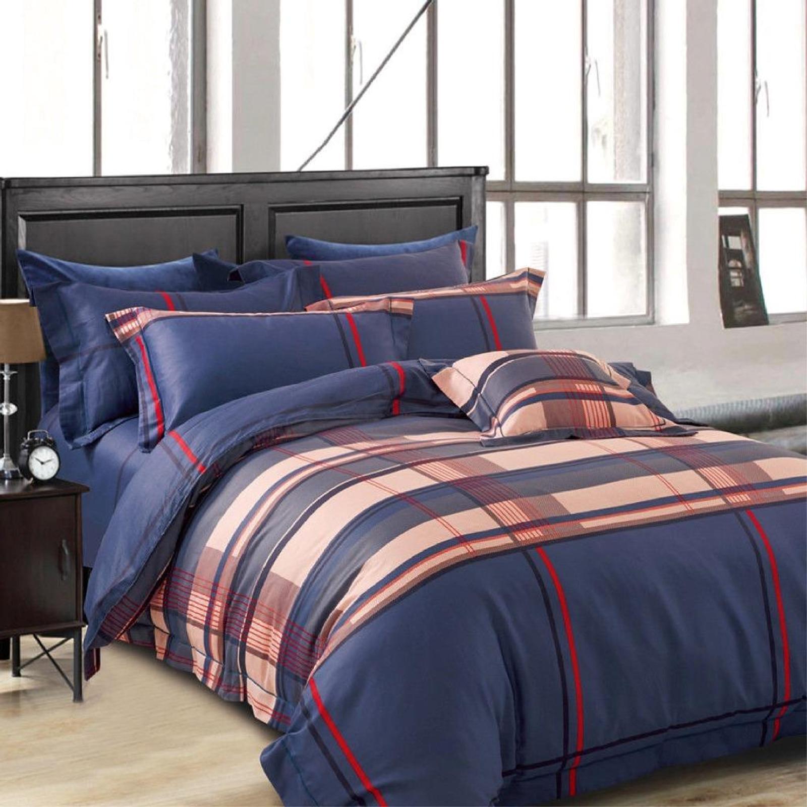 Luxor Queen Cotton Deep Navy Design Quilt Cover Set Bunnings Australia