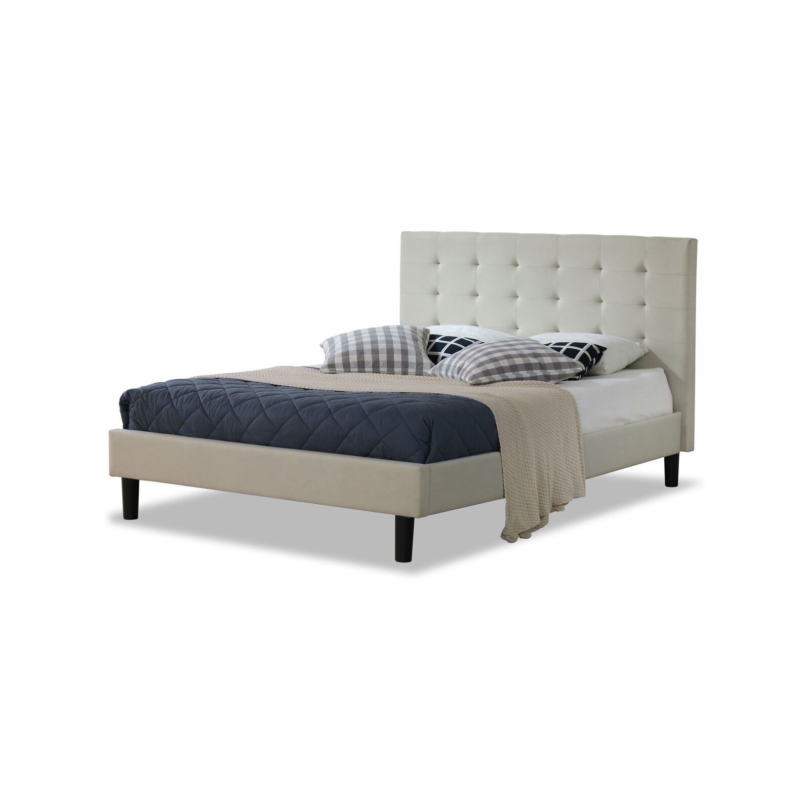 Istyle Alexis Wilt King Single Bed Frame Fabric Beige Bunnings Australia