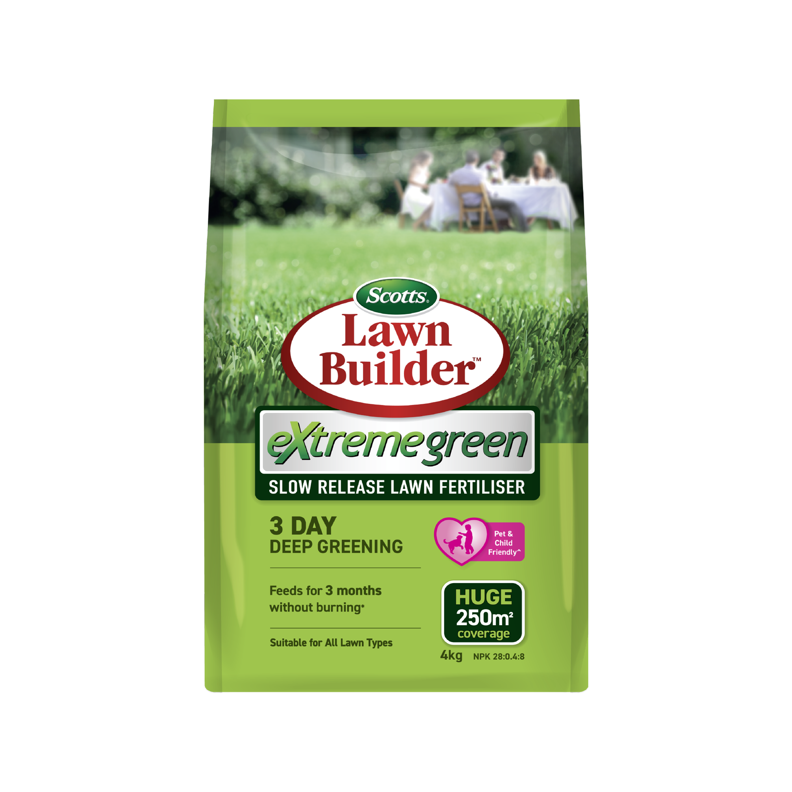 Scotts Lawn Builder 4kg Extreme Green Slow Release Lawn Fertiliser