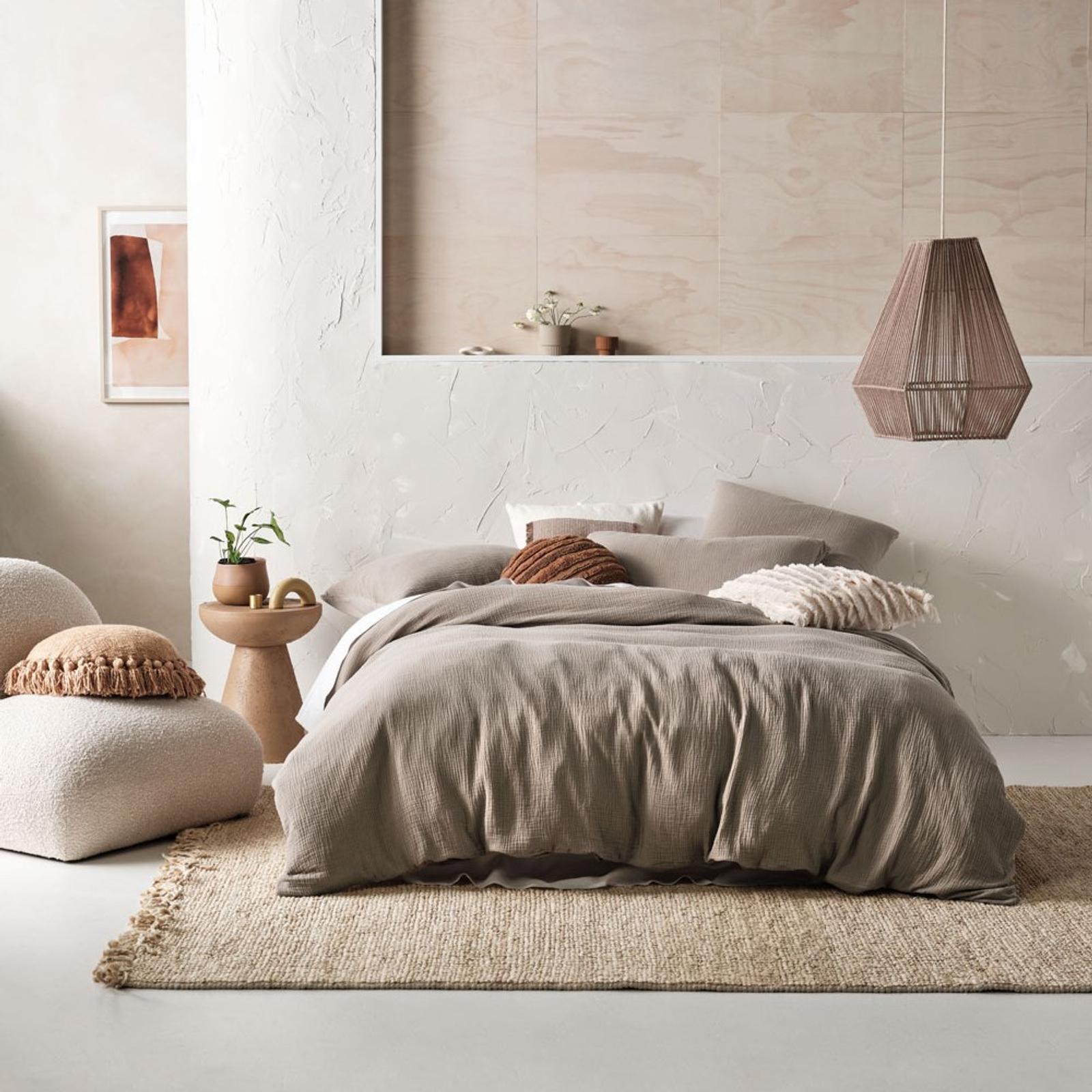 Linen House Elysian Quilt Cover Set King Pebble Bunnings Australia