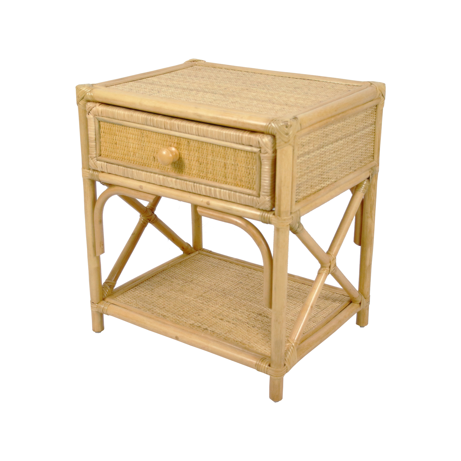 Breeze Flores Natural Rattan One Drawer Bedside Table - Bunnings Australia