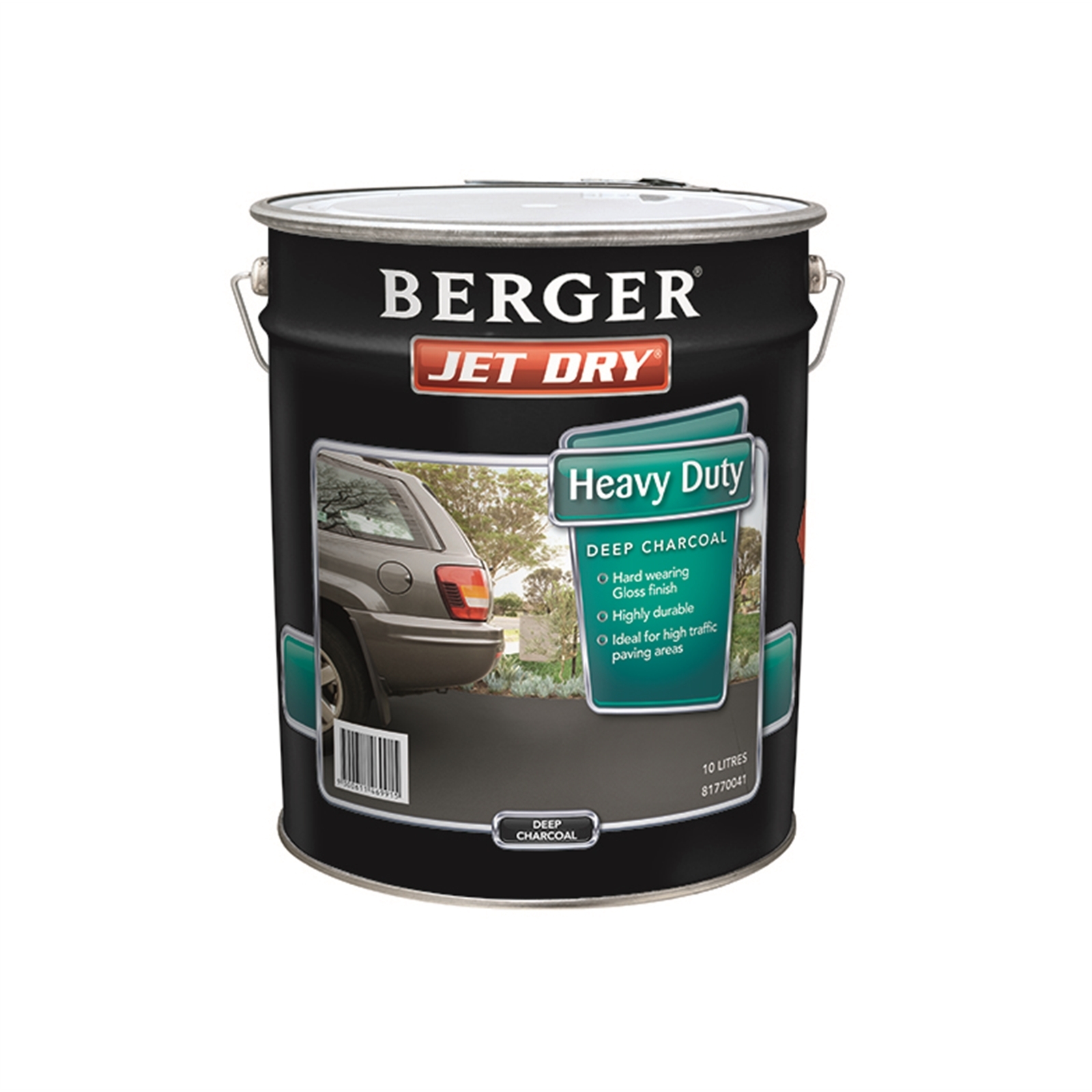 Berger Jet Dry 10L Heavy Duty Deep Charcoal Paving Paint Bunnings