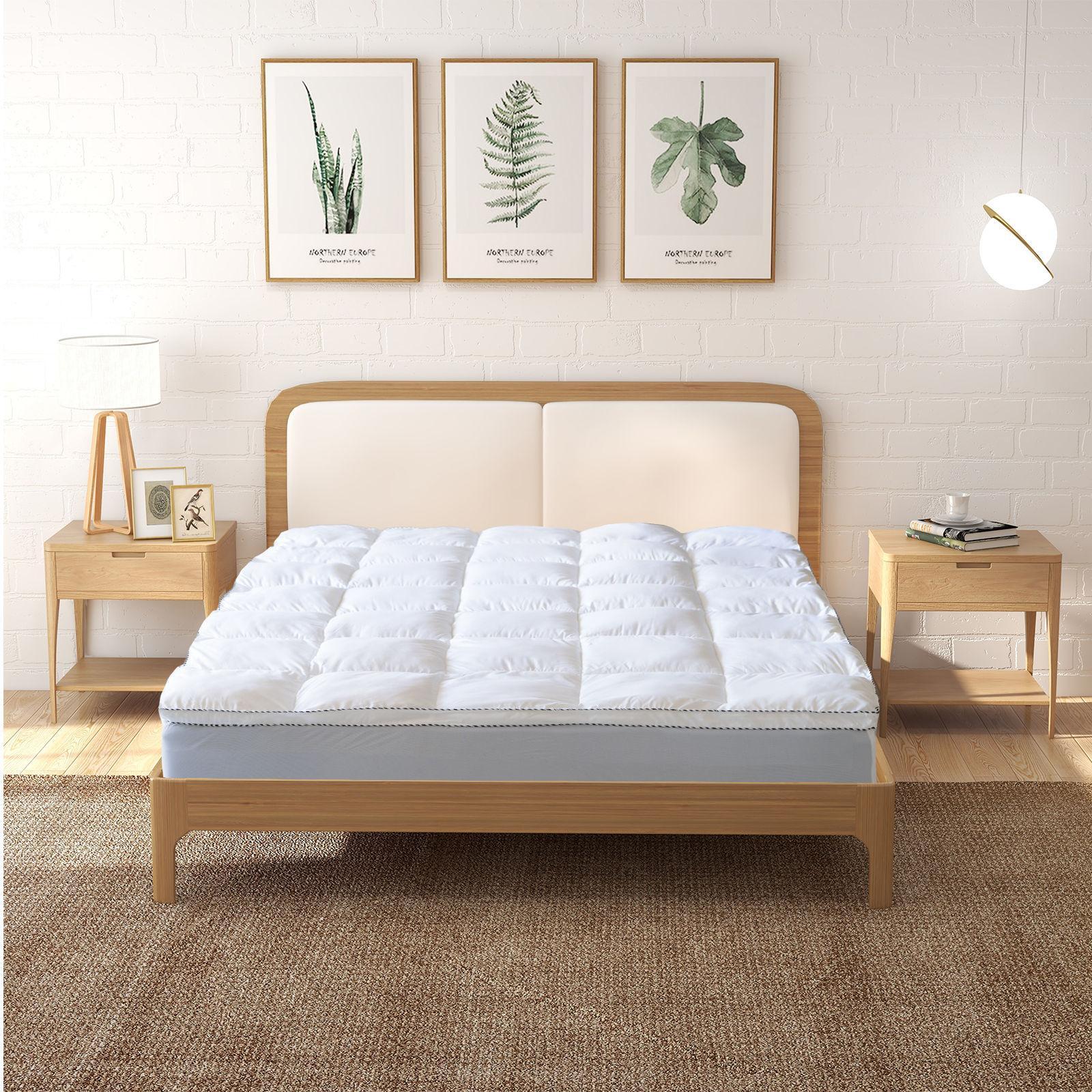 Mattress Topper Queen White Luxury Bamboo Mattress Pad Topper Cover