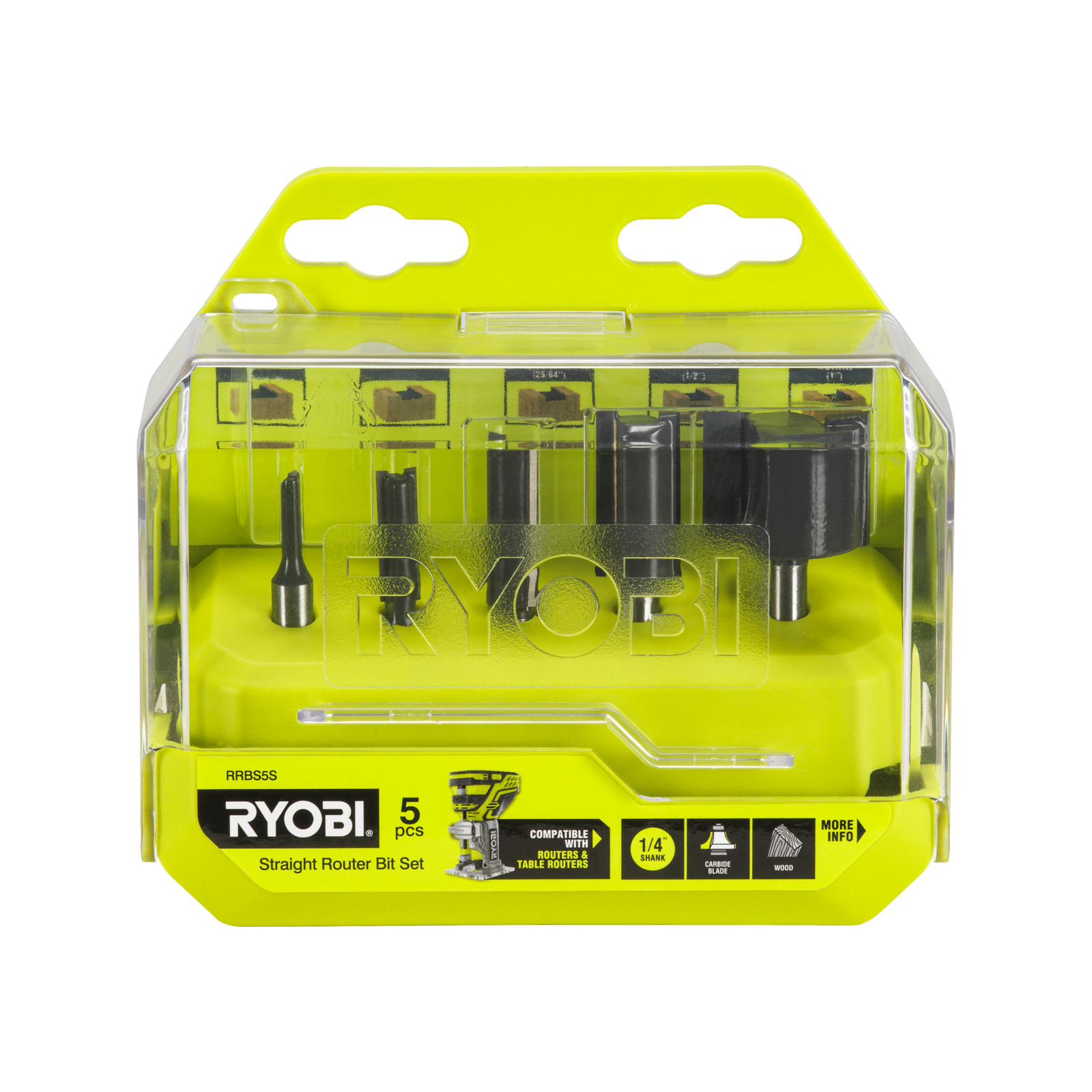 Ryobi 5Piece Straight Router Bit Set Bunnings Australia