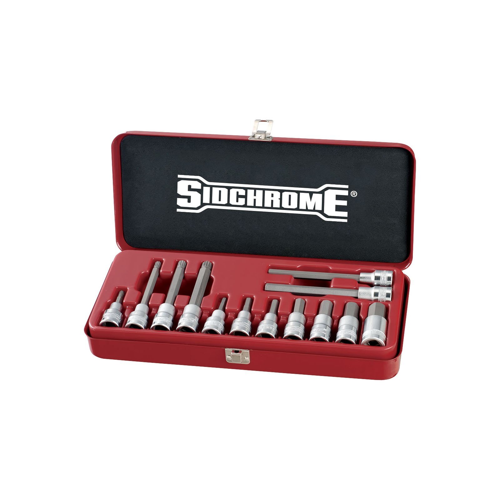Sidchrome 1/2'' Drive InHex and Spline Socket Set 13 Piece