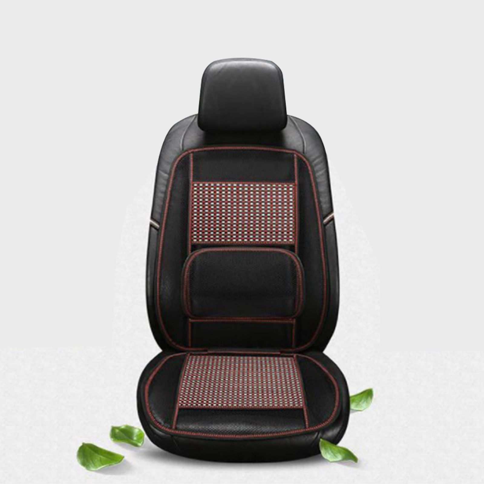 Mesh Bamboo Car Seat Cushion Lumbar Brace Back Support - Red - Bunnings ...