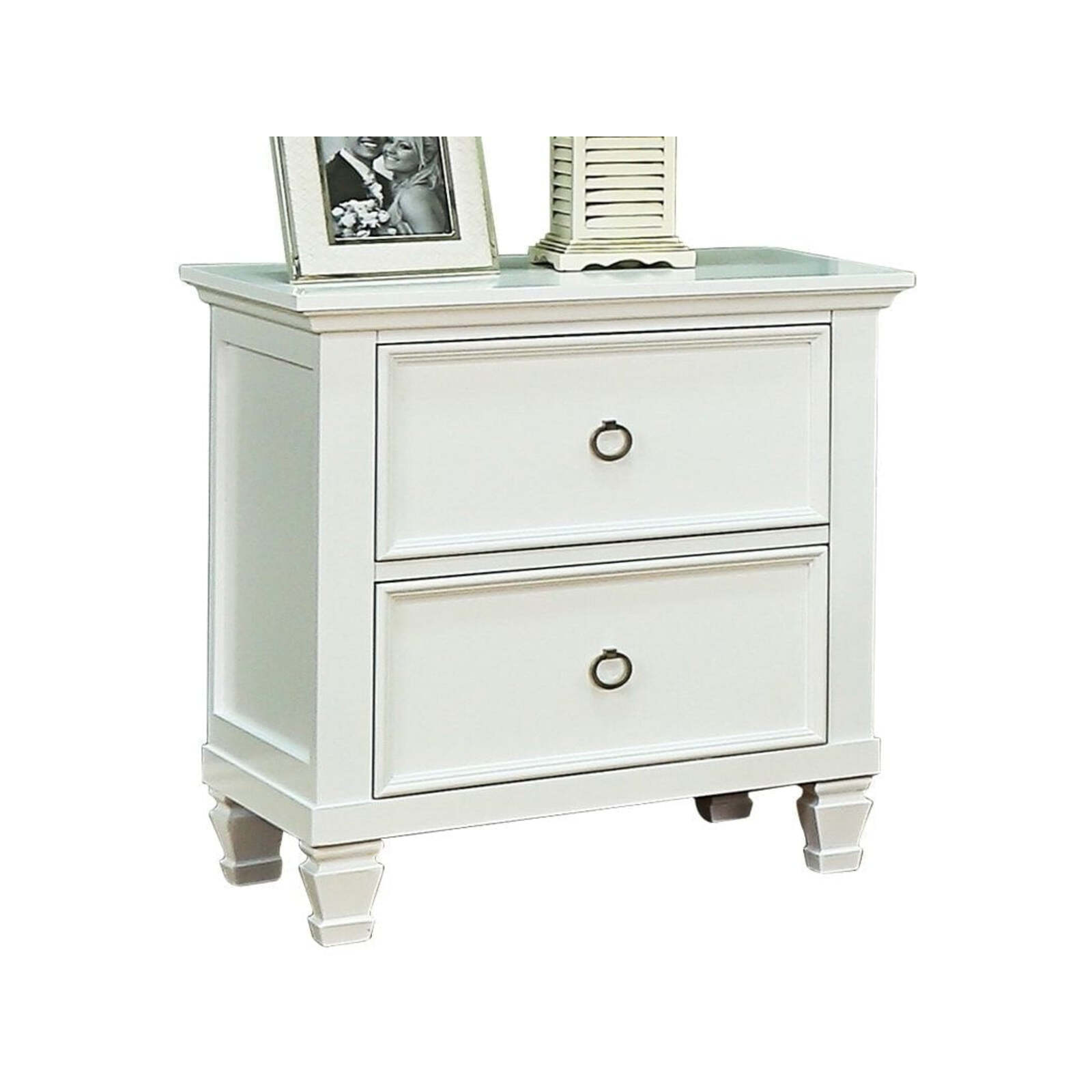 Seina Hampton Classic Solid Wooden Bedside Nightstand Side Table W/ 2