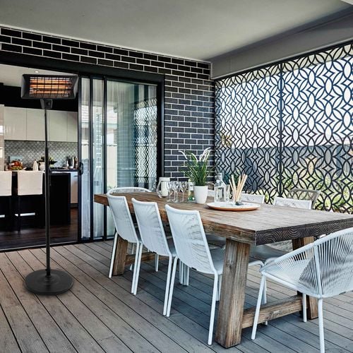 Jumbuck 2000W Black Matte Radiant Patio Heater Bunnings Australia