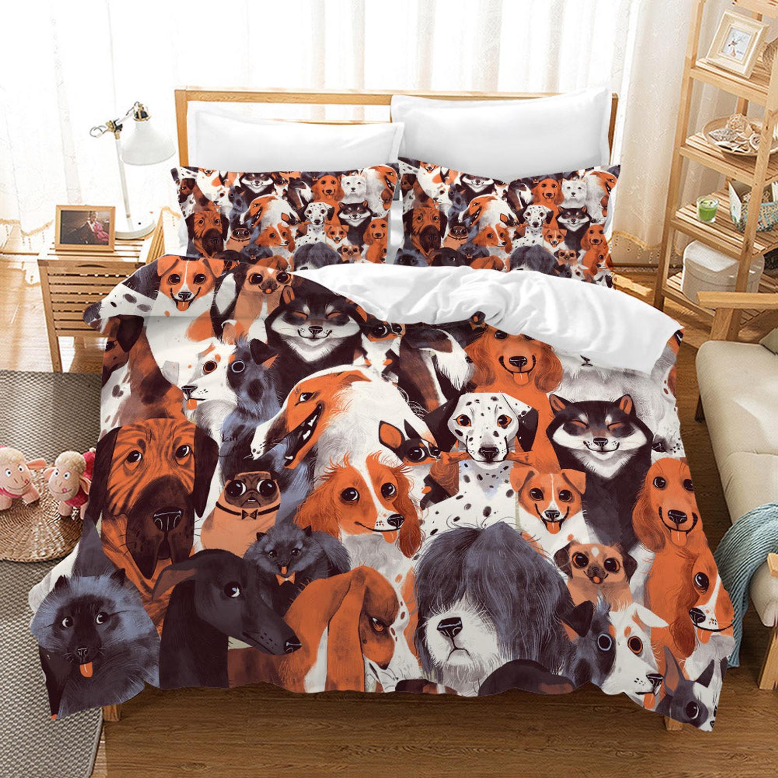 3D Different Dog Pattern Quilt Cover Set Bedding Set Pillowcases 223 ...