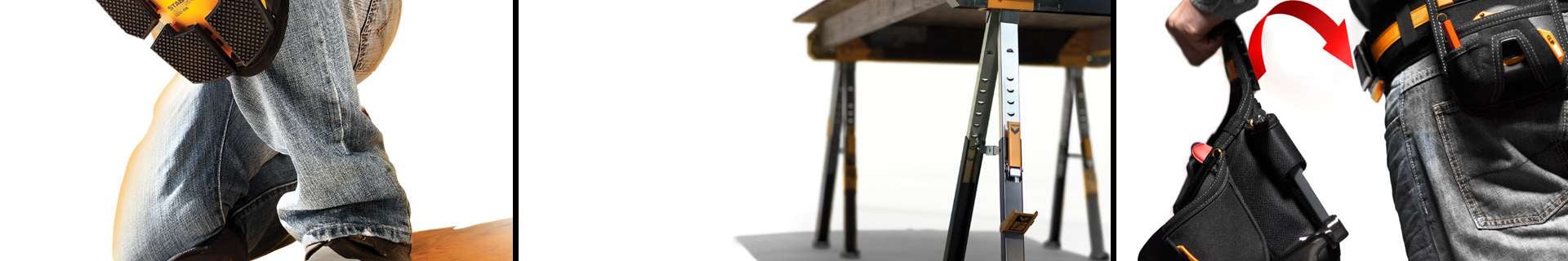 Toughbuilt sawhorses acting as a work bench