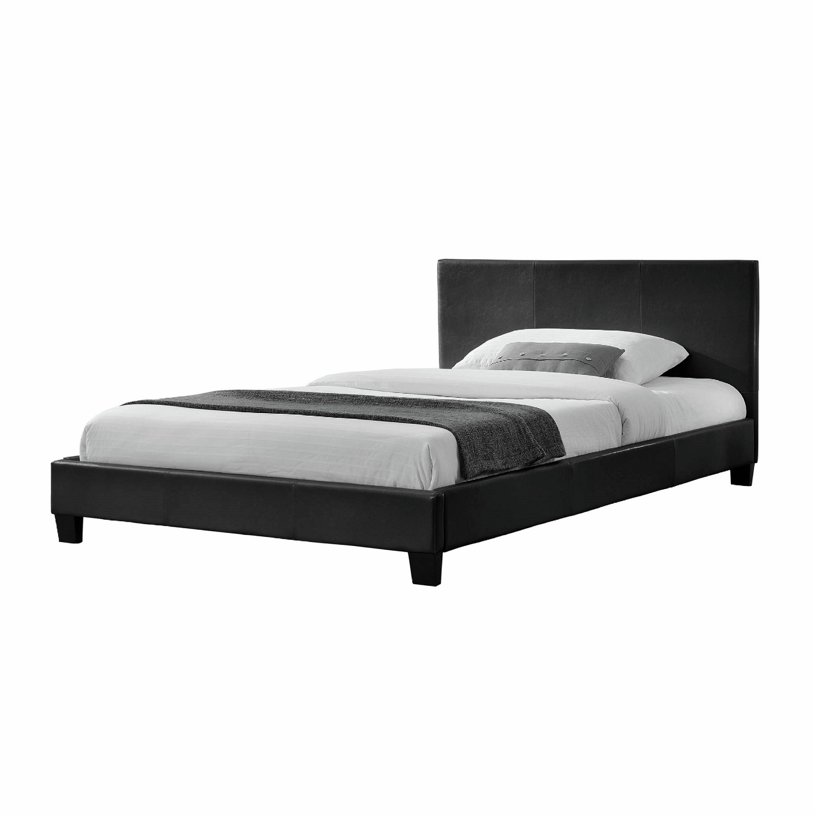 Monica PU Leather Double Bed Black Bunnings Australia