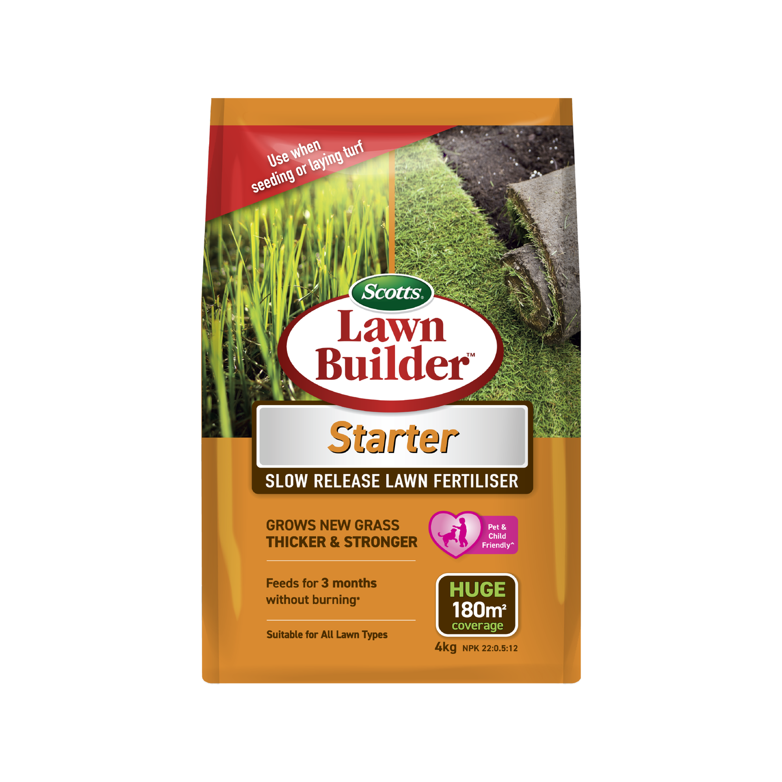 Lawn Builder 4kg Scotts Starter Slow Release Lawn Fertiliser Bunnings