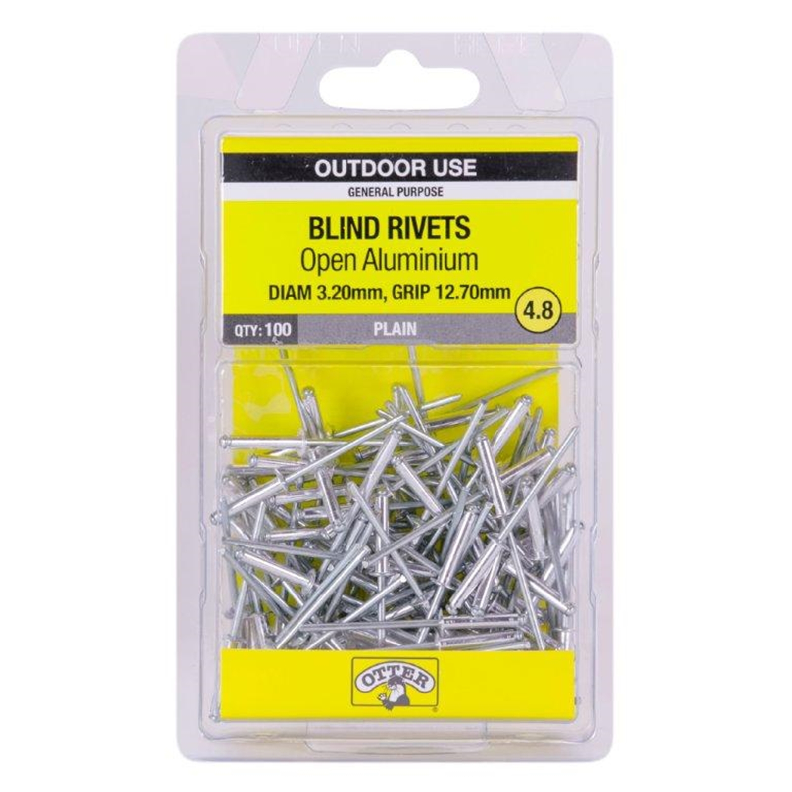 Otter 3.2 x 12.7mm Open Aluminium Blind Rivets - 100 Pack - Bunnings ...