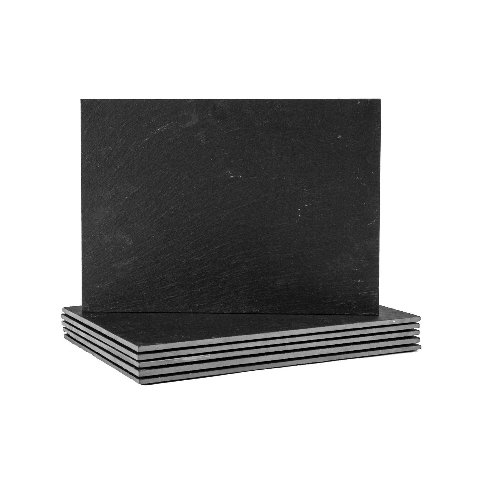 Argon Tableware 6 Piece Linea Rectangular Slate Placemats Set Rustic