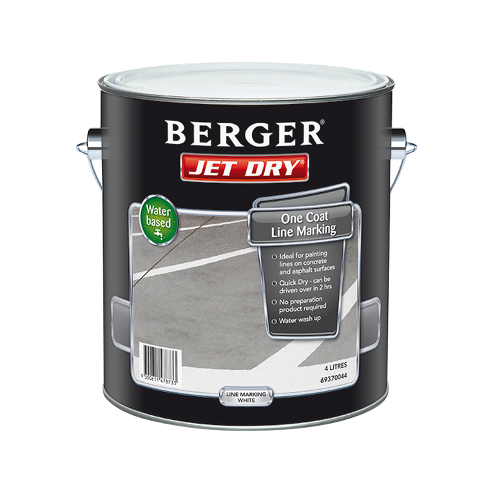 Berger Jet Dry 4L White One Coat Line Marking Paint Bunnings Australia