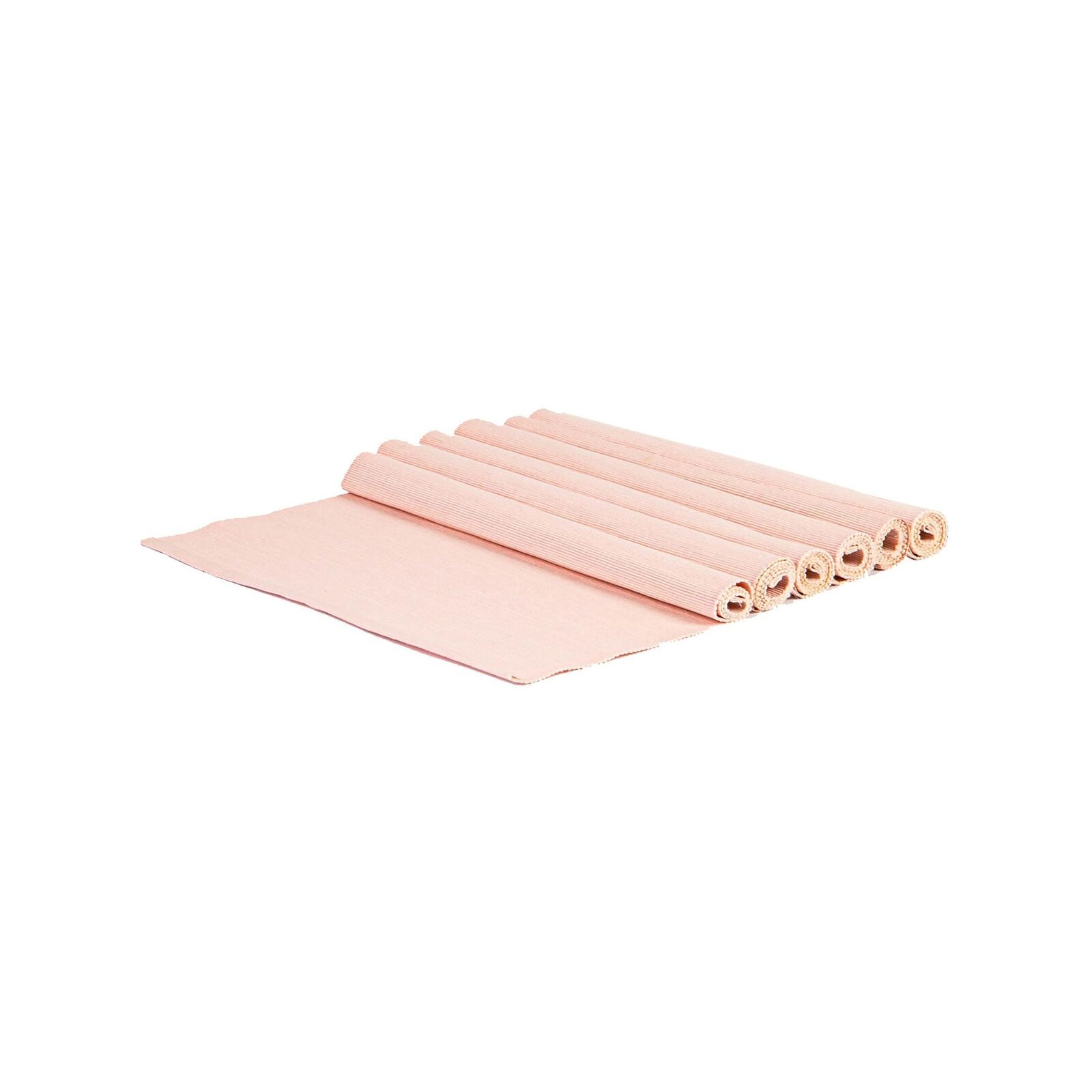 Nicola Spring Ribbed Cotton Placemats 45cm x 34.5cm Pink Pack of