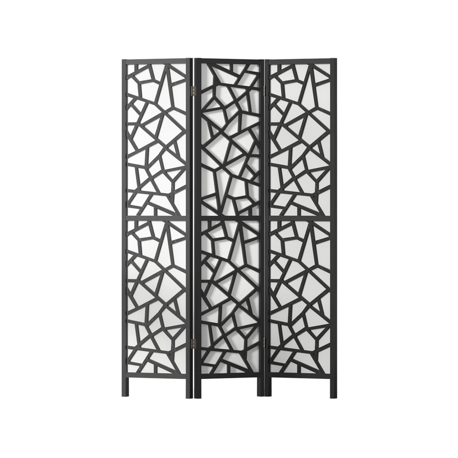 Artiss Clover Room Divider Screen 3 Panel Foldable Wooden Divider Black ...